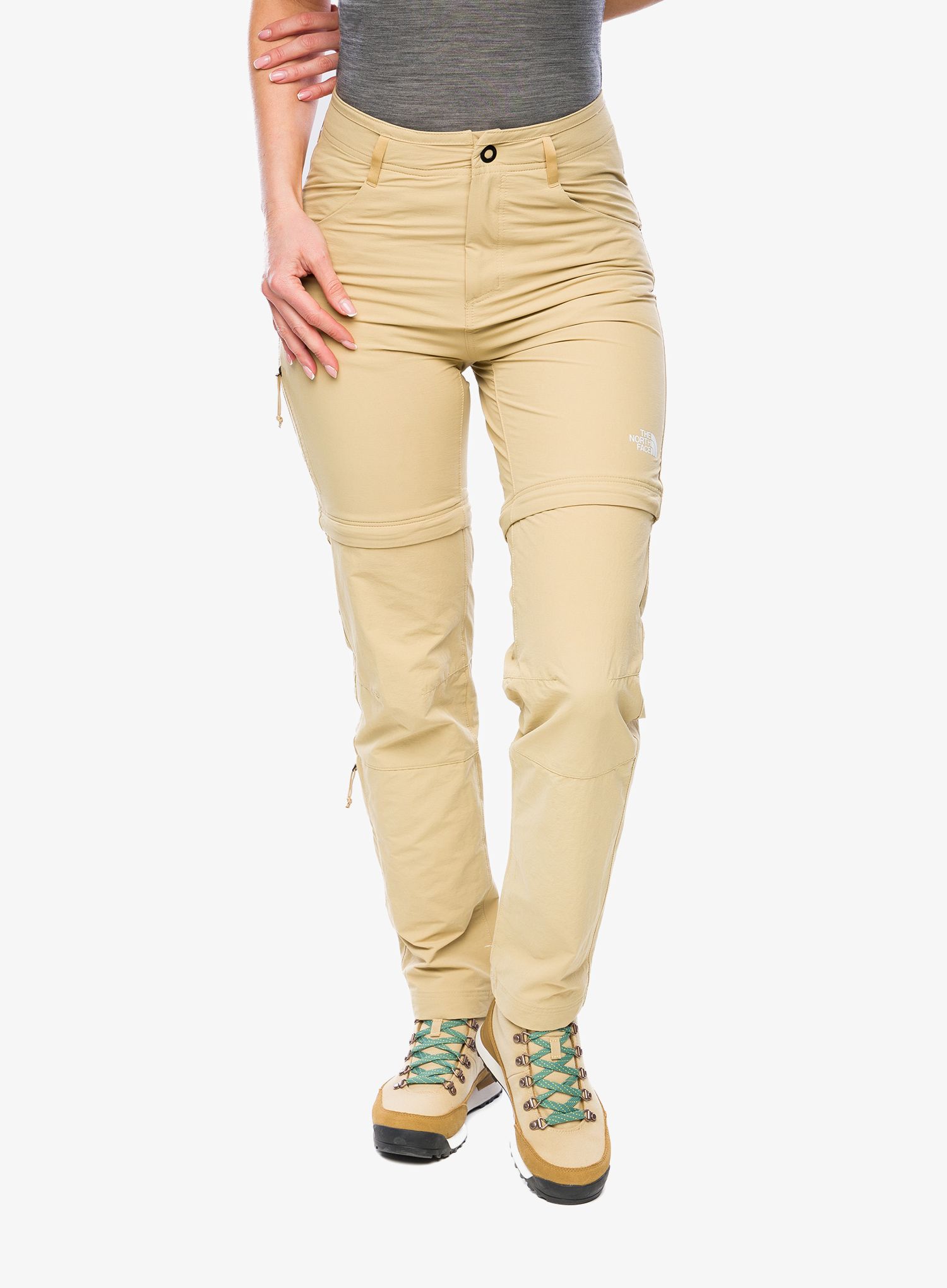 Kalhoty dámské The North Face Exploration Conv Reg Straight Pant - khaki stone