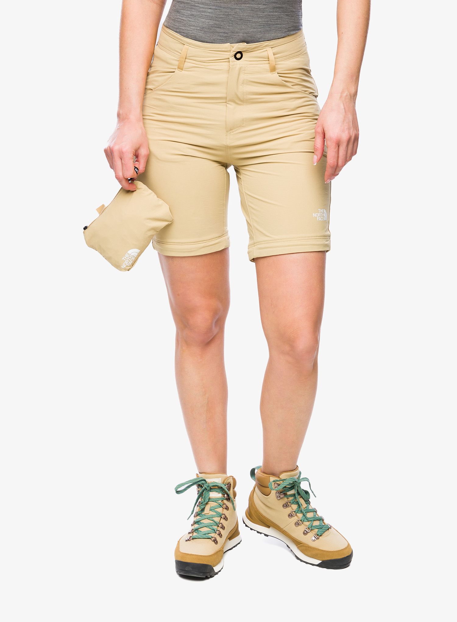 Kalhoty dámské The North Face Exploration Conv Reg Straight Pant - khaki stone