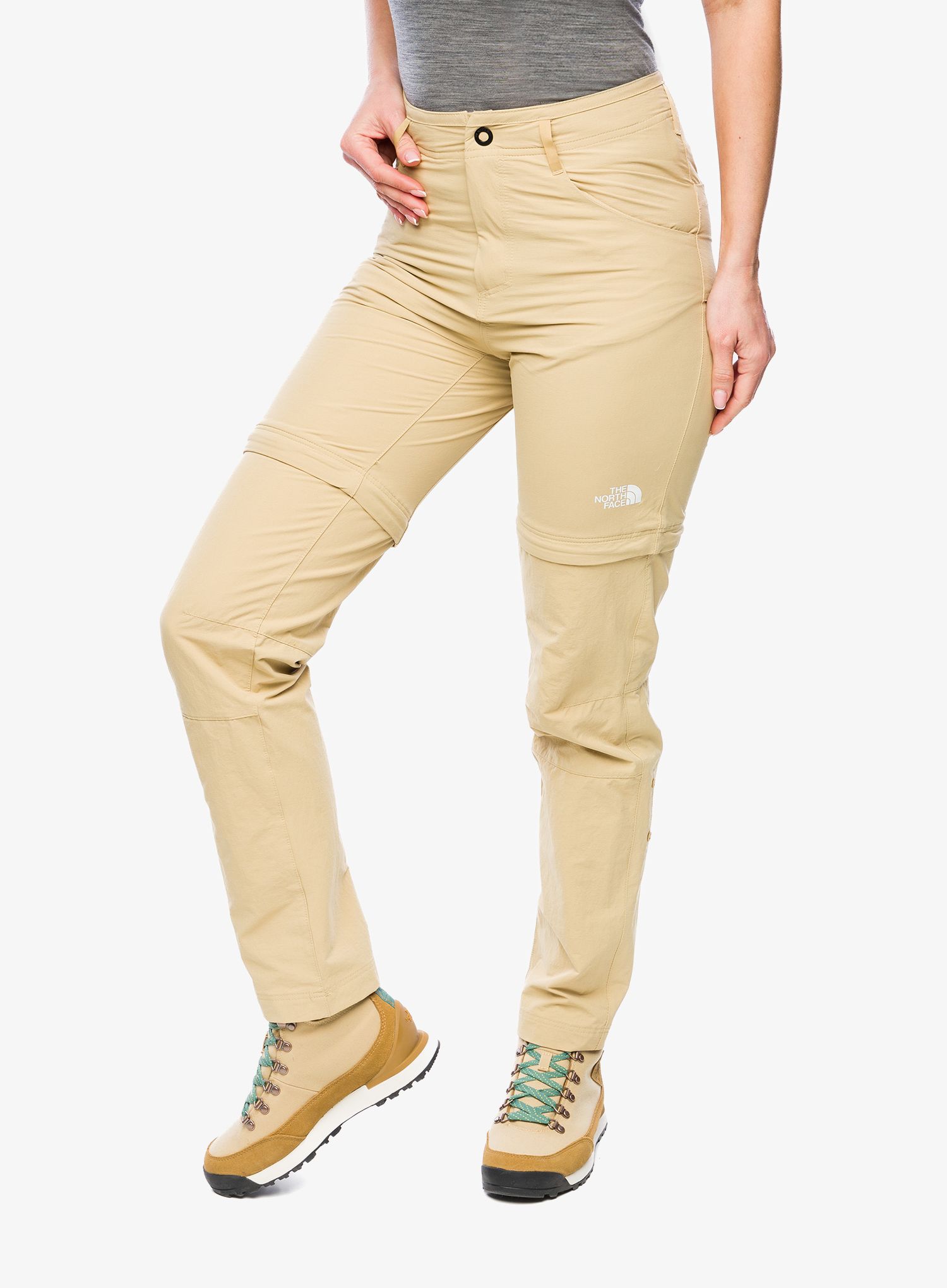 Kalhoty dámské The North Face Exploration Conv Reg Straight Pant - khaki stone