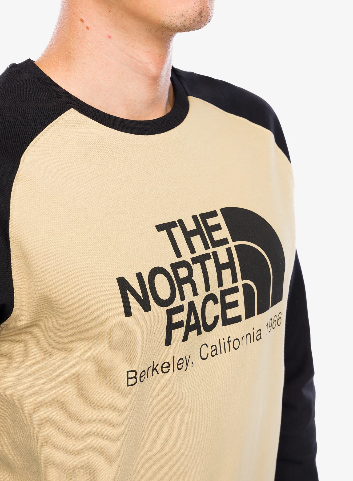 Mikina bez kapuce The North Face Heritage L/S Tee - khaki stone/tnf black