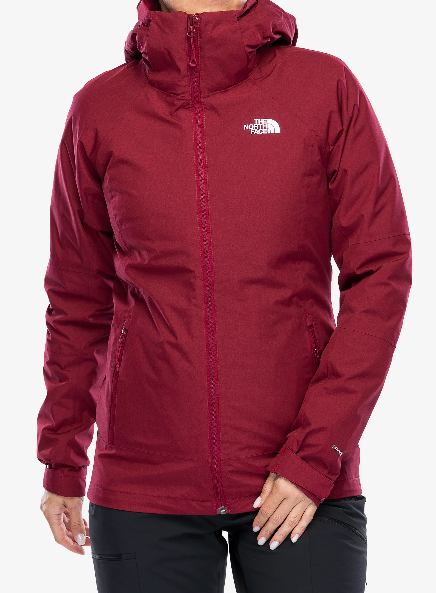 Bunda 3v1 dámská The North Face Inlux Triclimate - beetroot dark/white dune