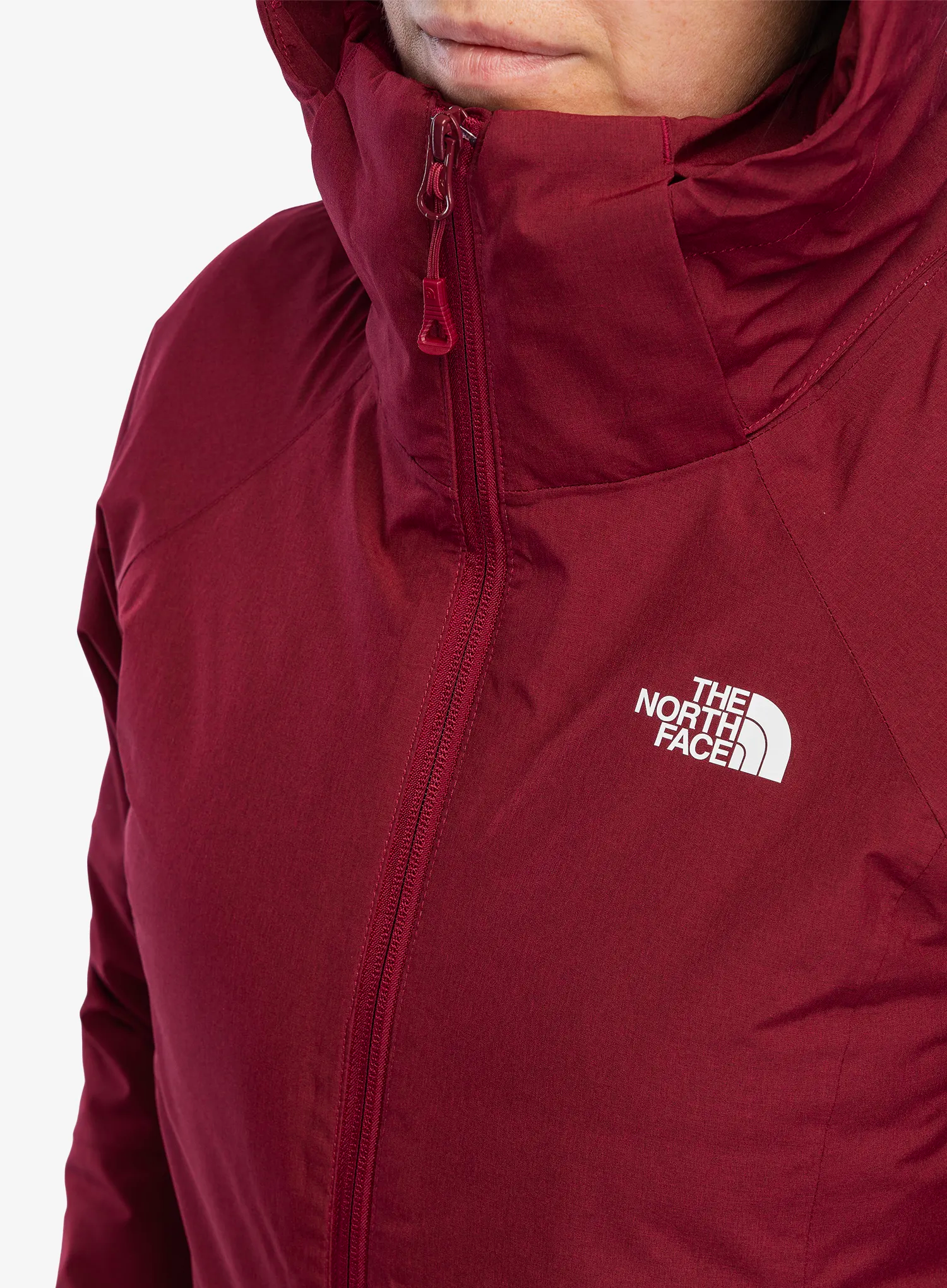 Bunda 3v1 dámská The North Face Inlux Triclimate - beetroot dark/white dune