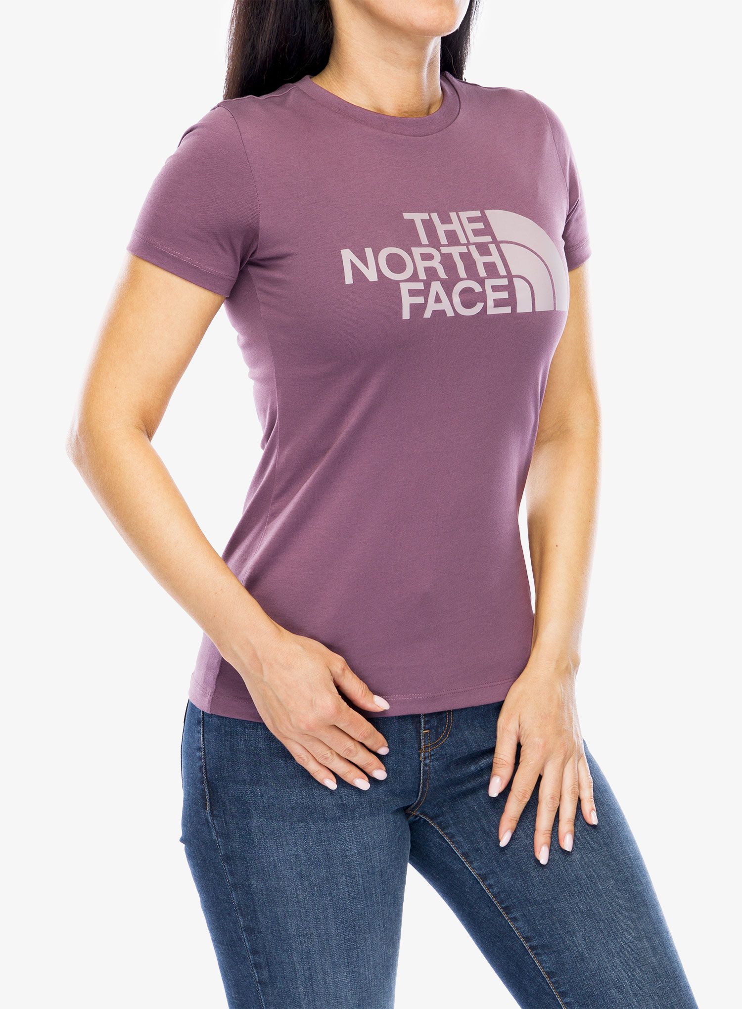 Bavlněné tričko dámské The North Face S/S Easy Tee - midnight mauve/purple chalk