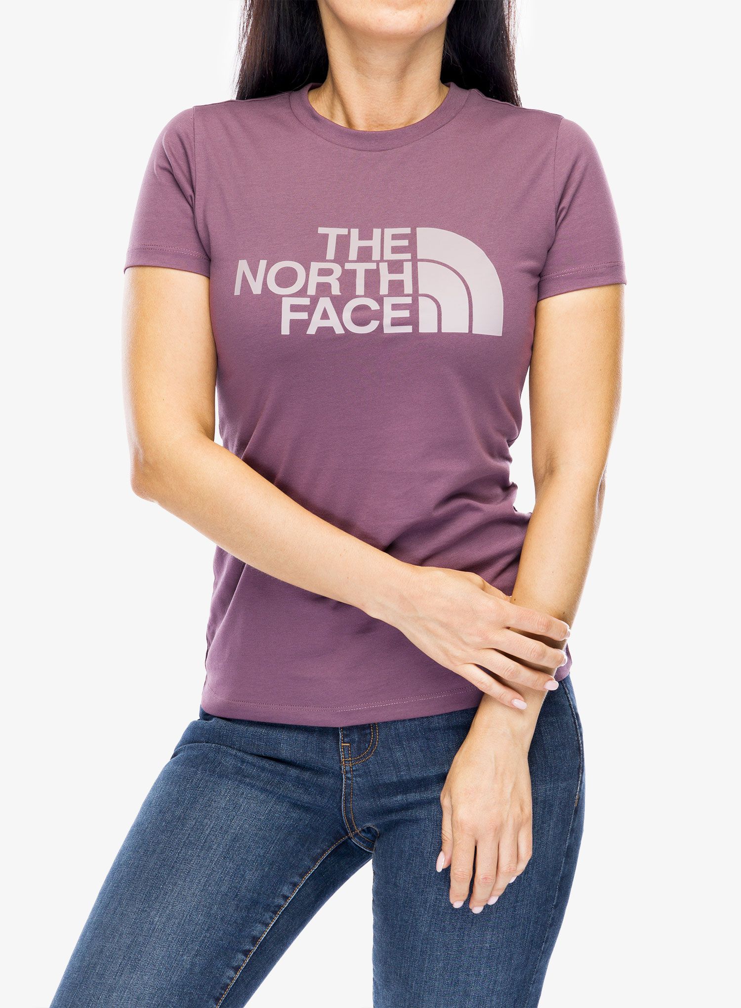 Bavlněné tričko dámské The North Face S/S Easy Tee - midnight mauve/purple chalk