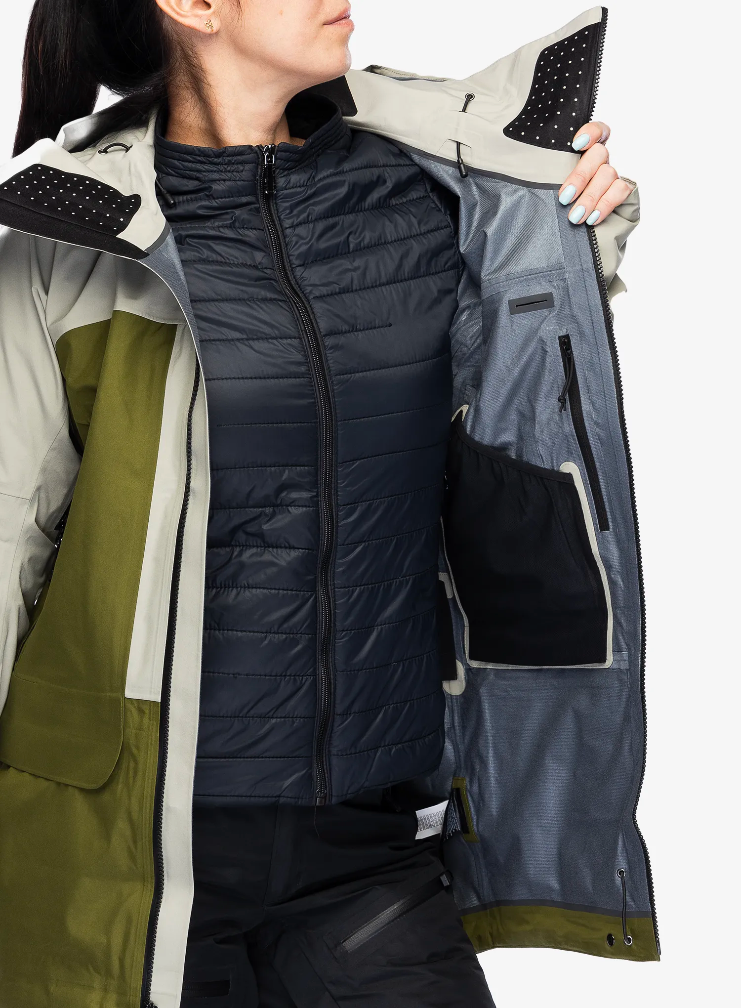 GORE TEX bunda dámská The North Face Summit Verbier GTX Jacket - clay grey/forest olive