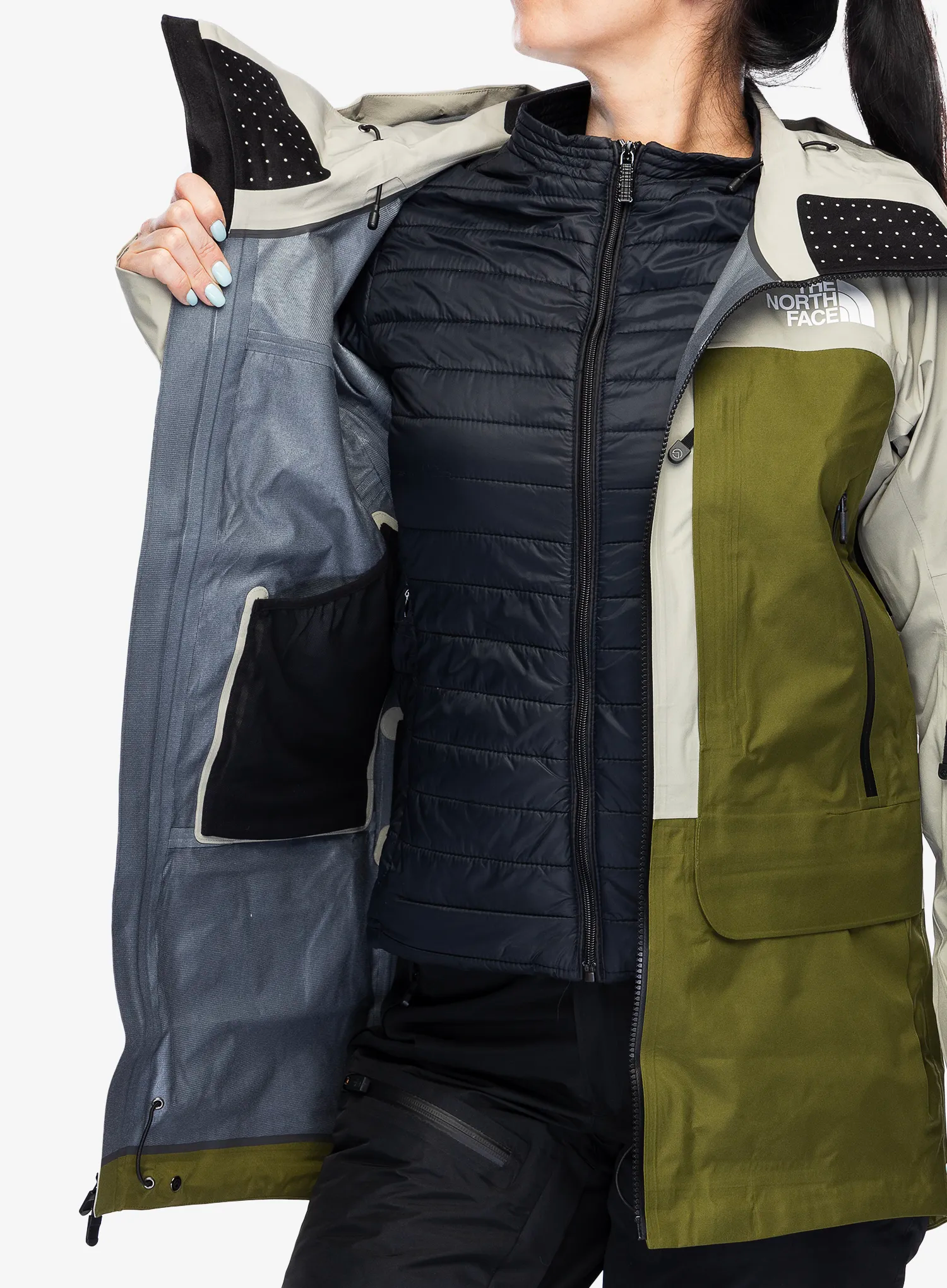 GORE TEX bunda dámská The North Face Summit Verbier GTX Jacket - clay grey/forest olive