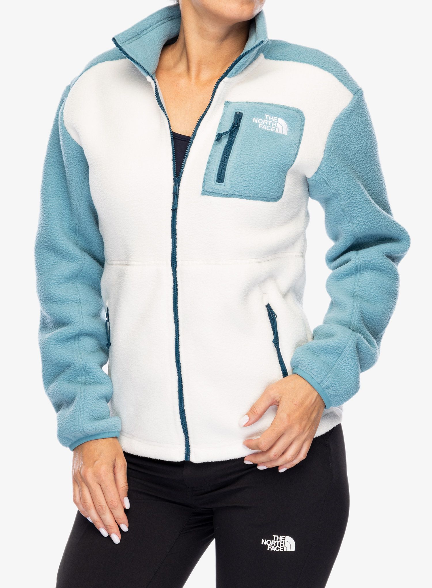 Fleecová mikina dámská The North Face Yumiori Full Zip - white dune/algae blue