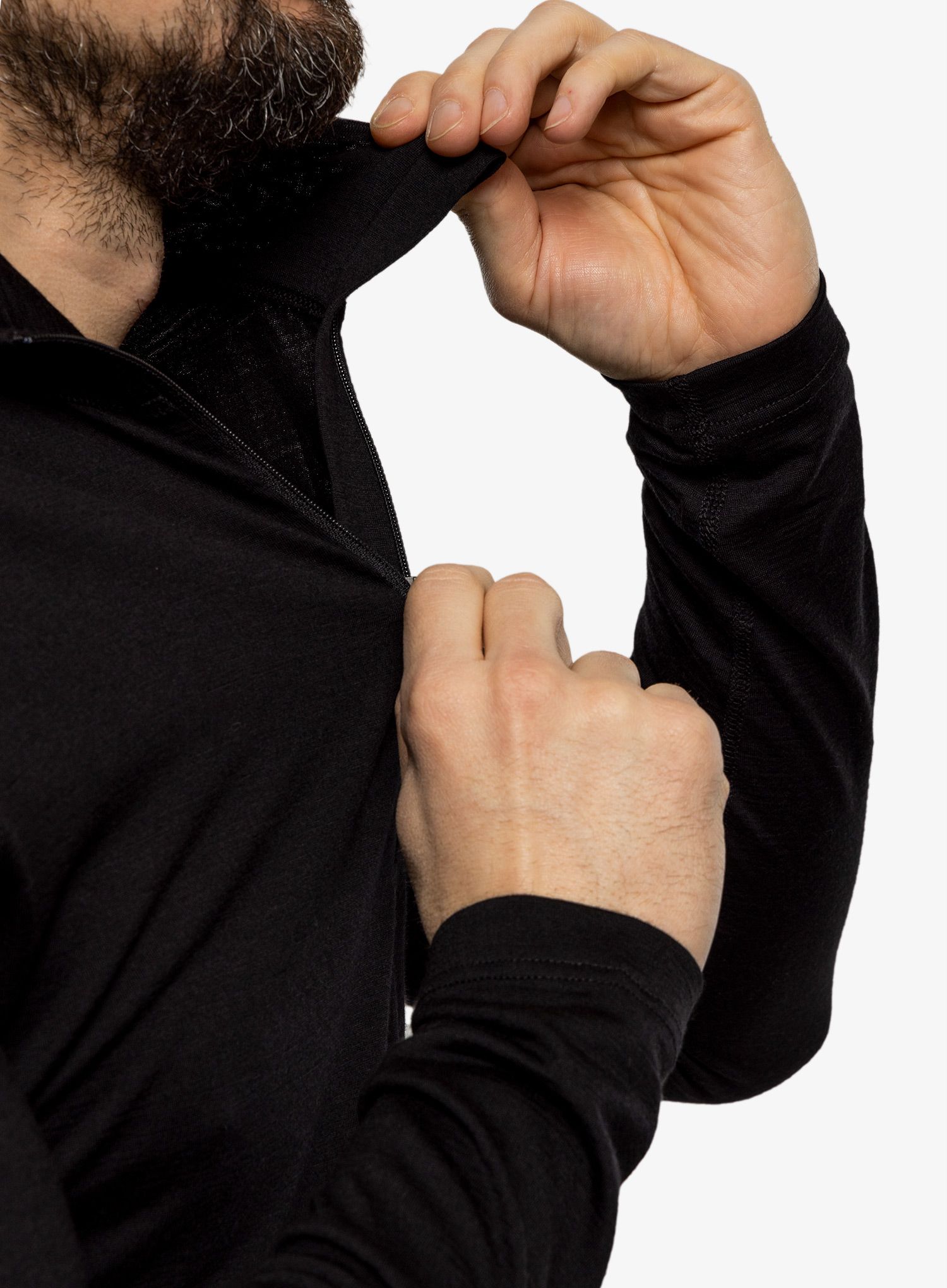 Funkční mikina pánská Thermowave Merino Wonder L/S Shirt 1/2 Zip - blk