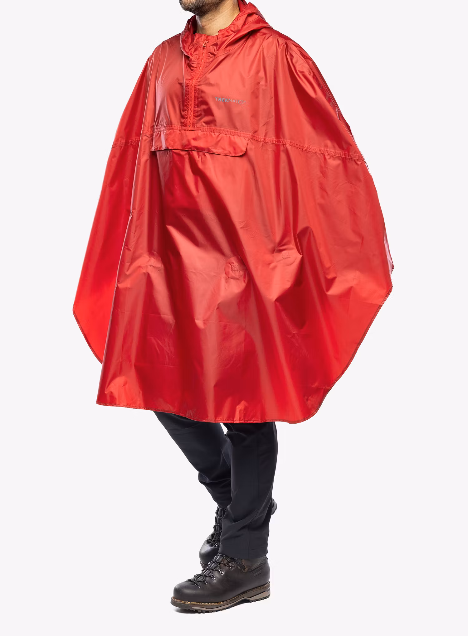 Turistická pláštěnka Trekmates Rove Poncho - chilli pepper