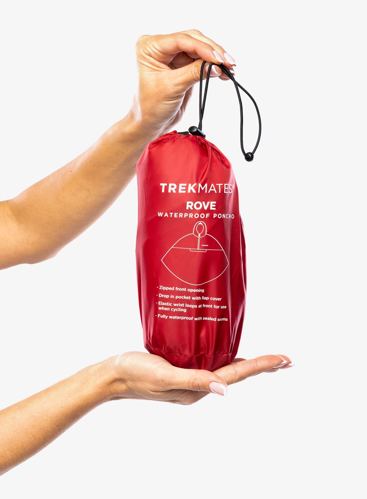 Turistická pláštěnka Trekmates Rove Poncho - chilli pepper