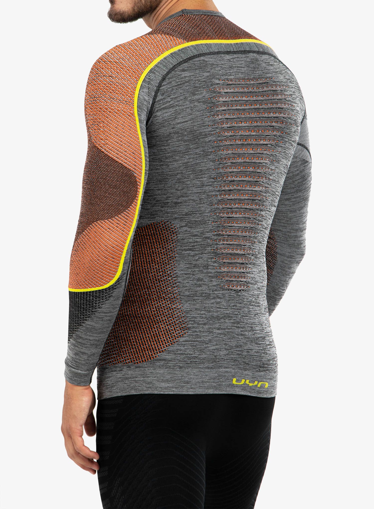 Funkční mikina UYN Ambityon UW Shirt LS Melange - black melange/orange