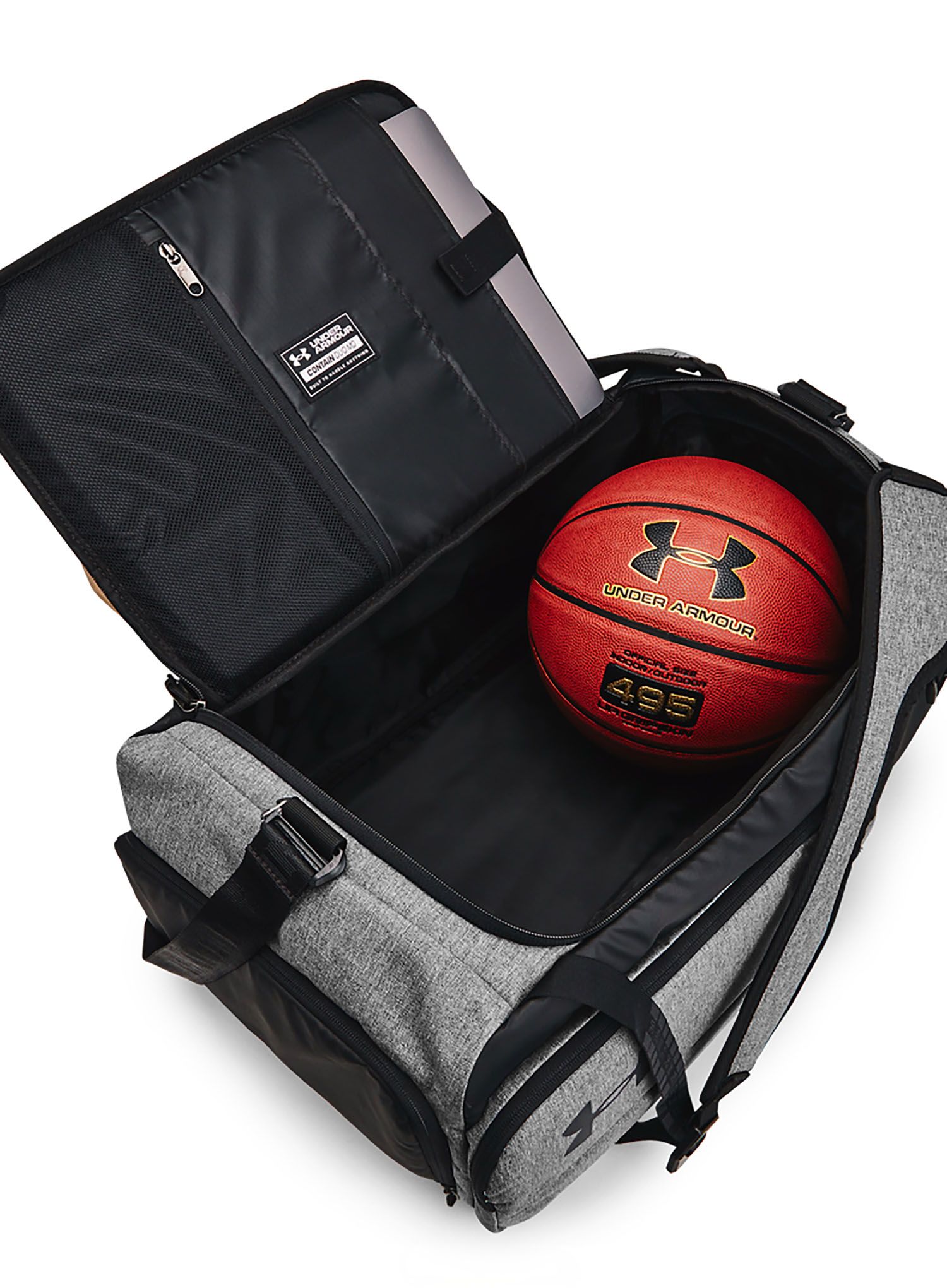 Taška Under Armour Contain Duo Medium BP Duffle - castlerock medium/black/white