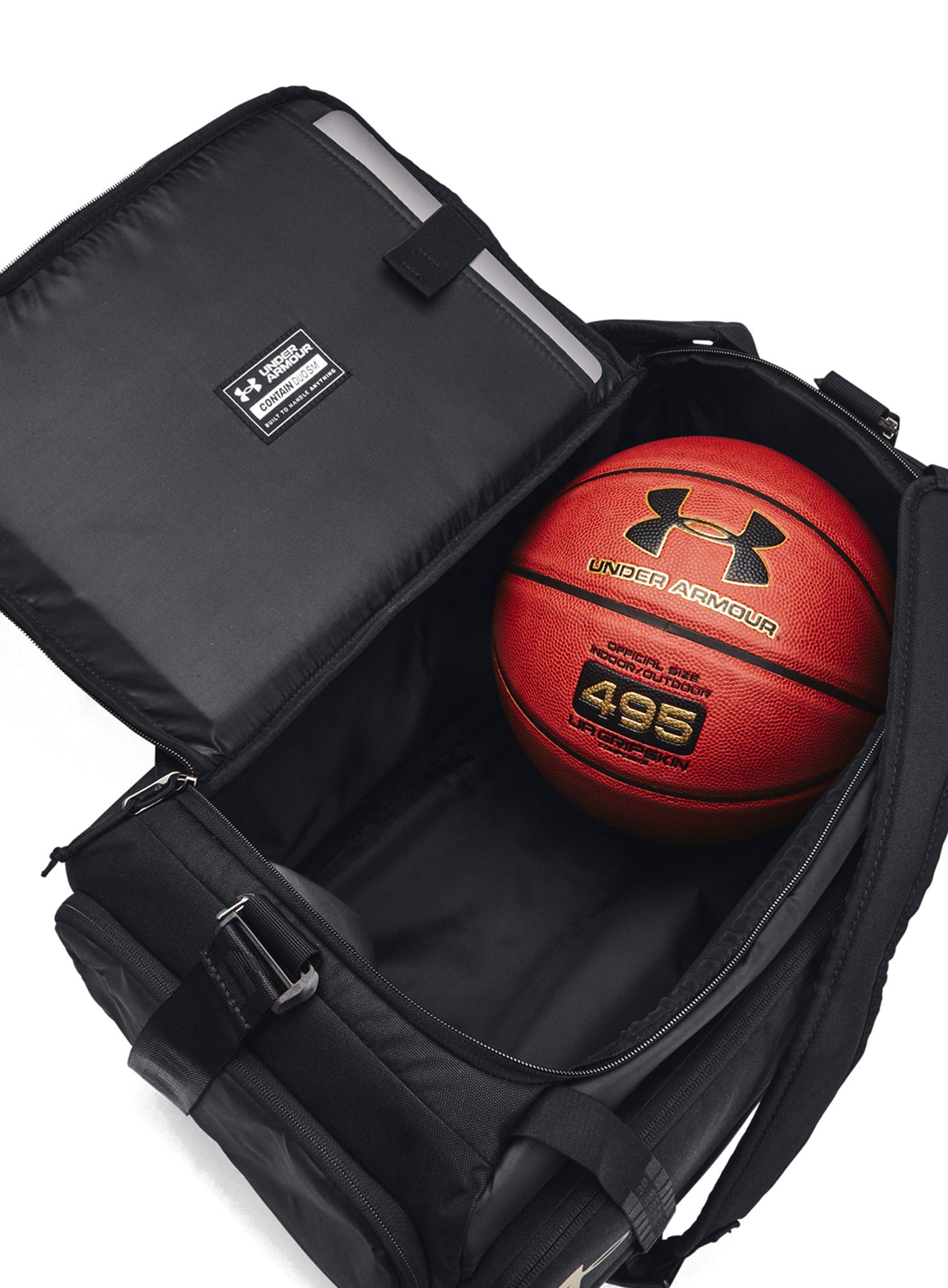 Taška Under Armour Contain Duo Small BP Duffle - black/metallic gold