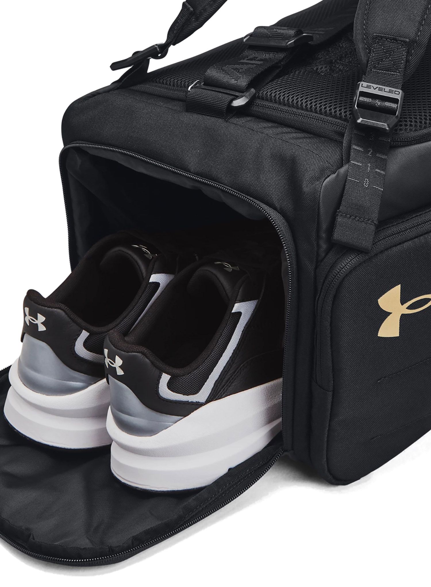 Taška Under Armour Contain Duo Small BP Duffle - black/metallic gold