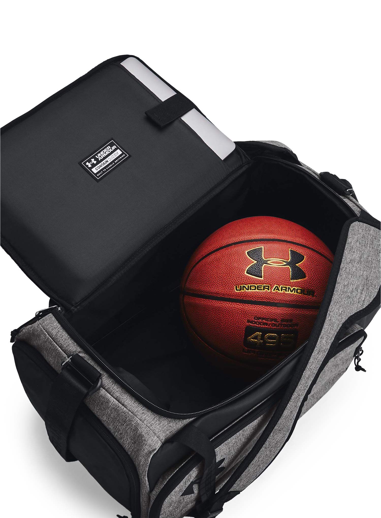 Taška Under Armour Contain Duo Small BP Duffle - castlerock medium/black/white