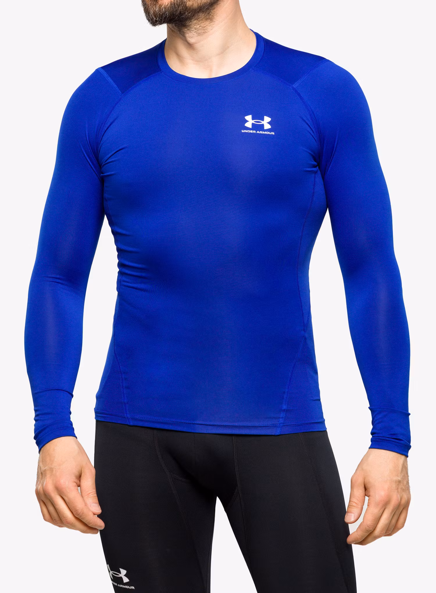 Mikina Under Armour HG Armour Comp LS - royal/white