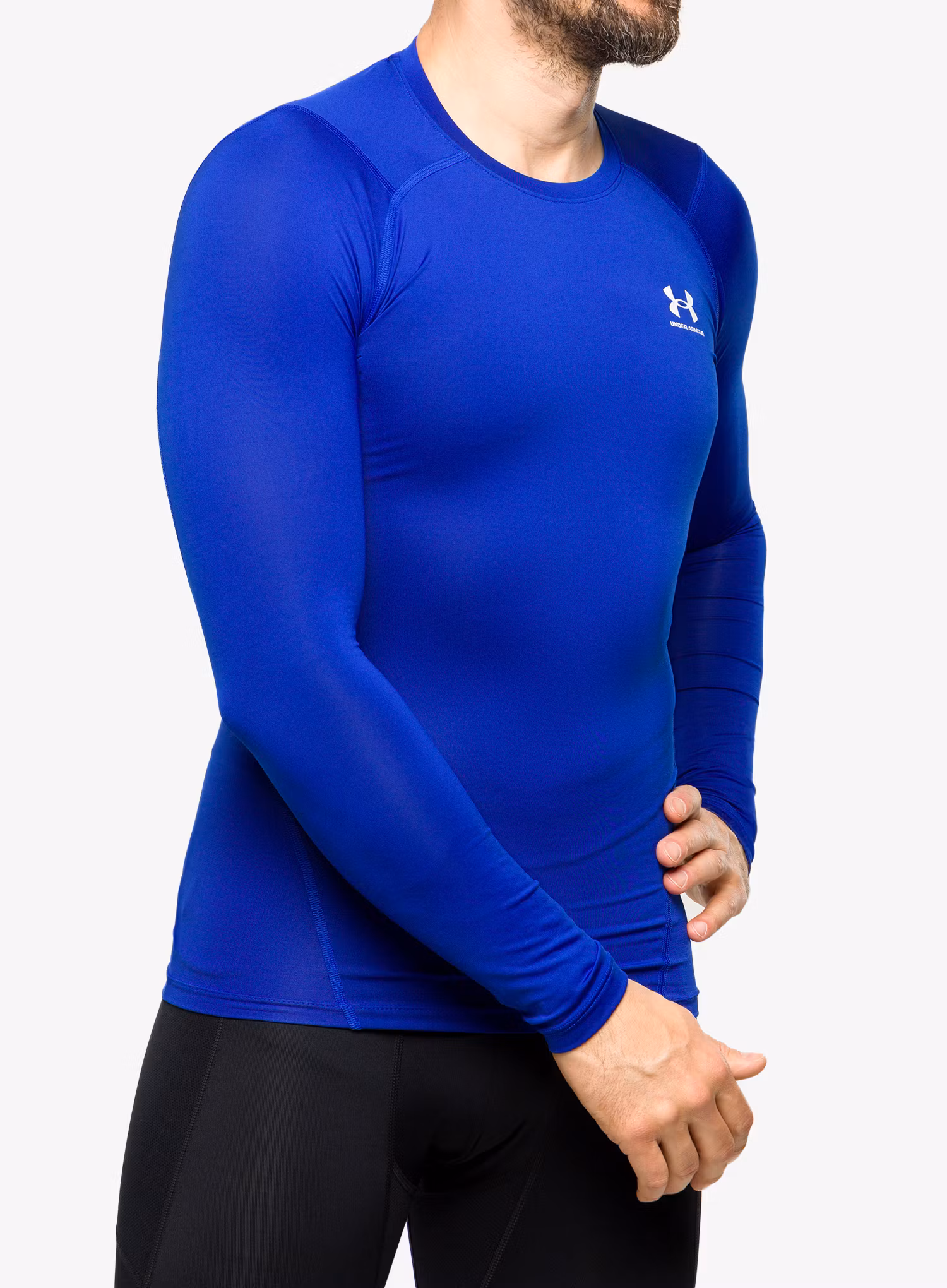 Mikina Under Armour HG Armour Comp LS - royal/white