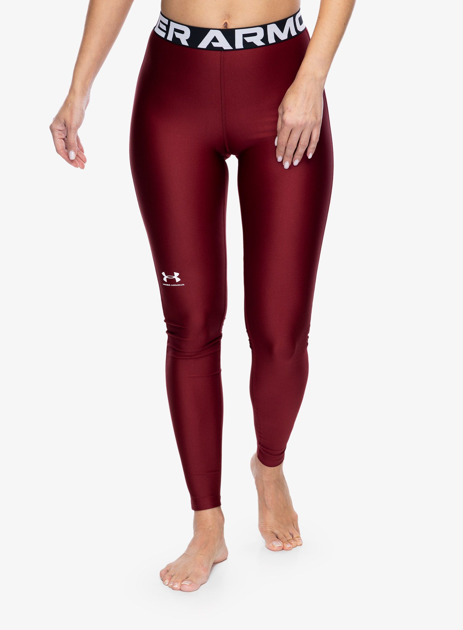Dámské tréninkové legíny Under Armour HeatGear Authentics Leggings - cardinal/white