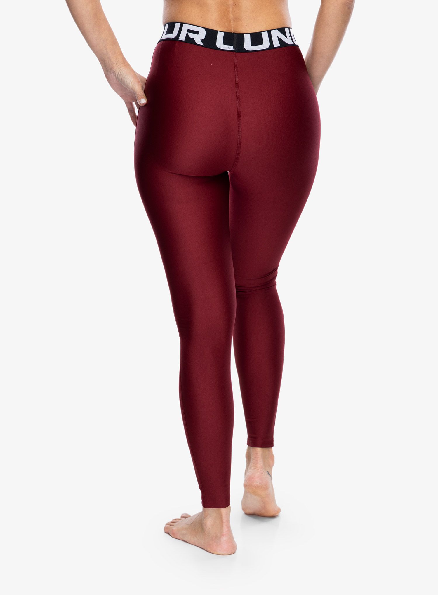 Dámské tréninkové legíny Under Armour HeatGear Authentics Leggings - cardinal/white