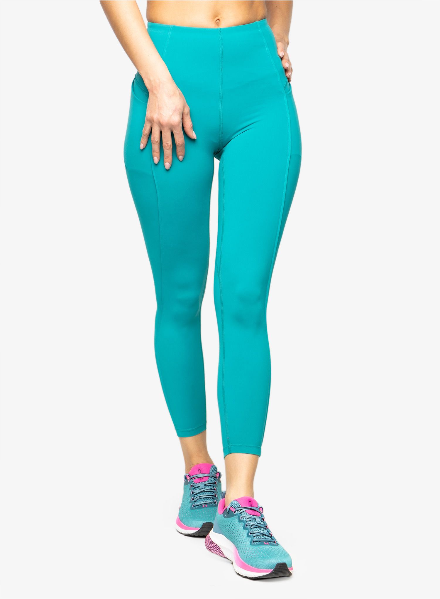 Dámské legíny Under Armour Meridian Ankle Leg Pintuk - coastal teal/metallic silver
