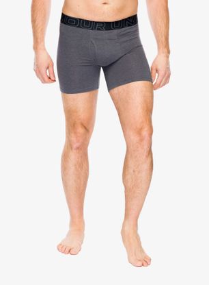Funkční boxerky Under Armour Performance Cotton 6 in 3-Pack Boxerjock - castlerock full htr/red/steel