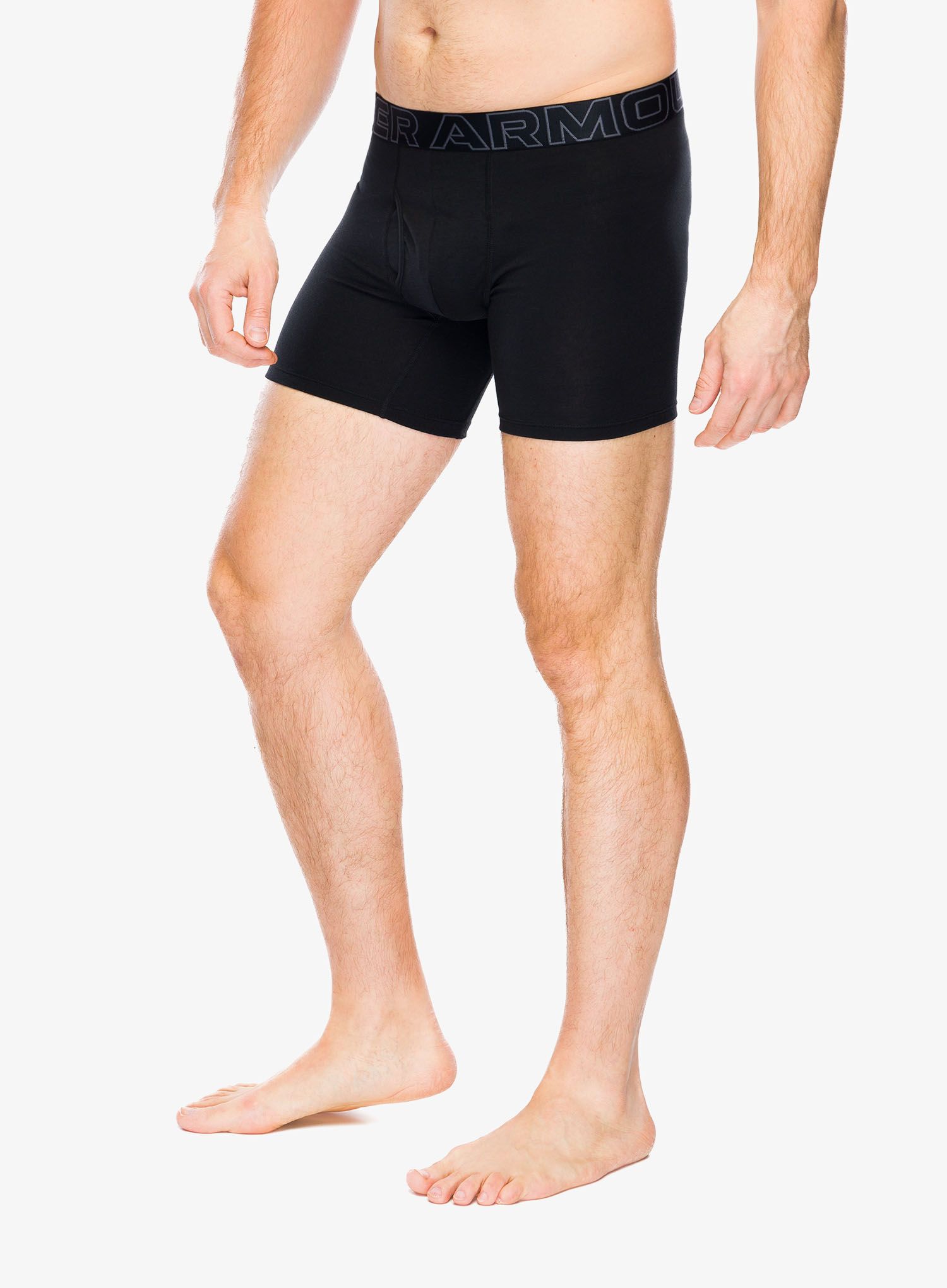 Funkční boxerky Under Armour Performance Cotton 6 in 3-Pack Boxerjock - castlerock full htr/red/steel