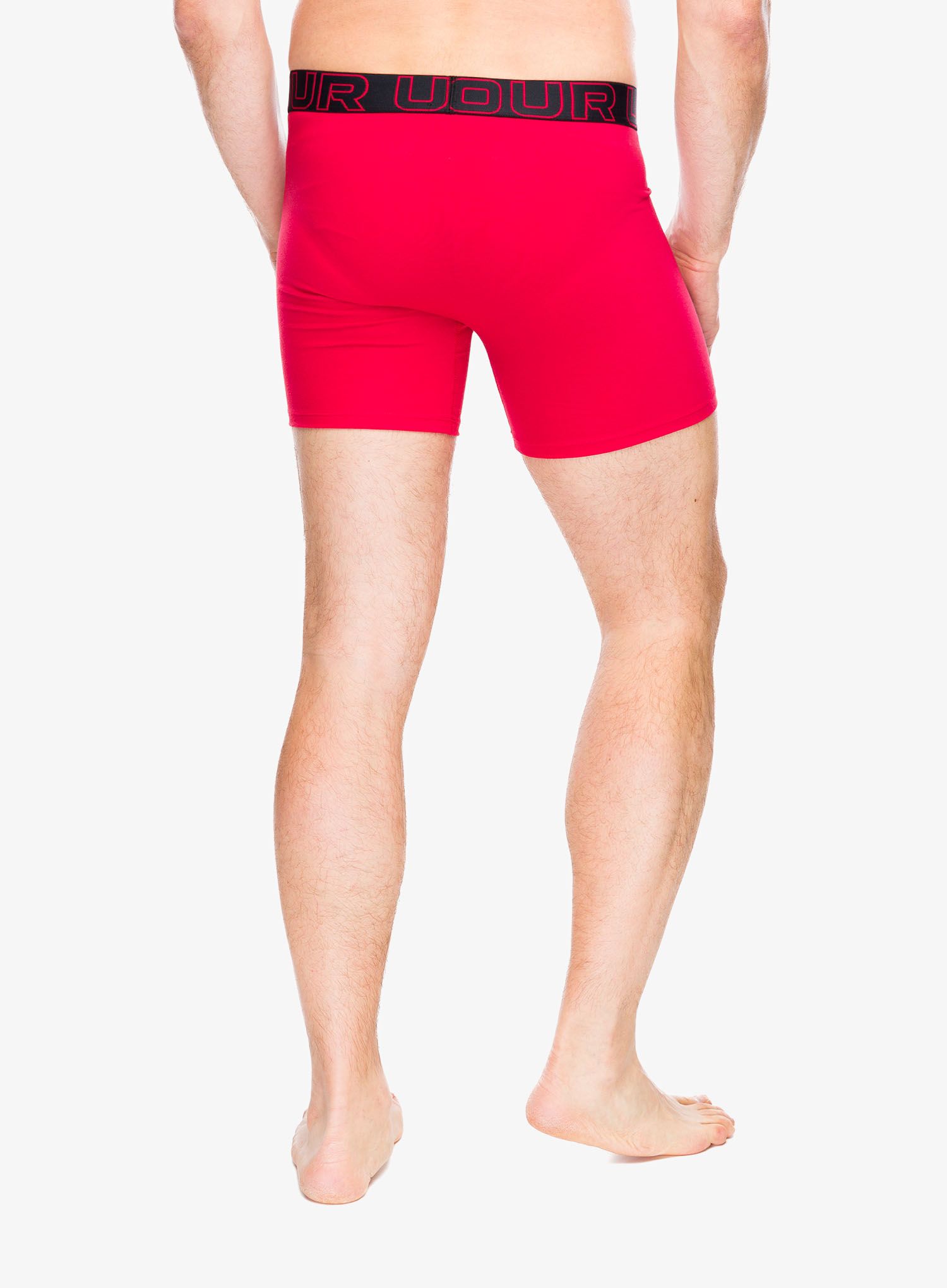 Funkční boxerky Under Armour Performance Cotton 6 in 3-Pack Boxerjock - castlerock full htr/red/steel