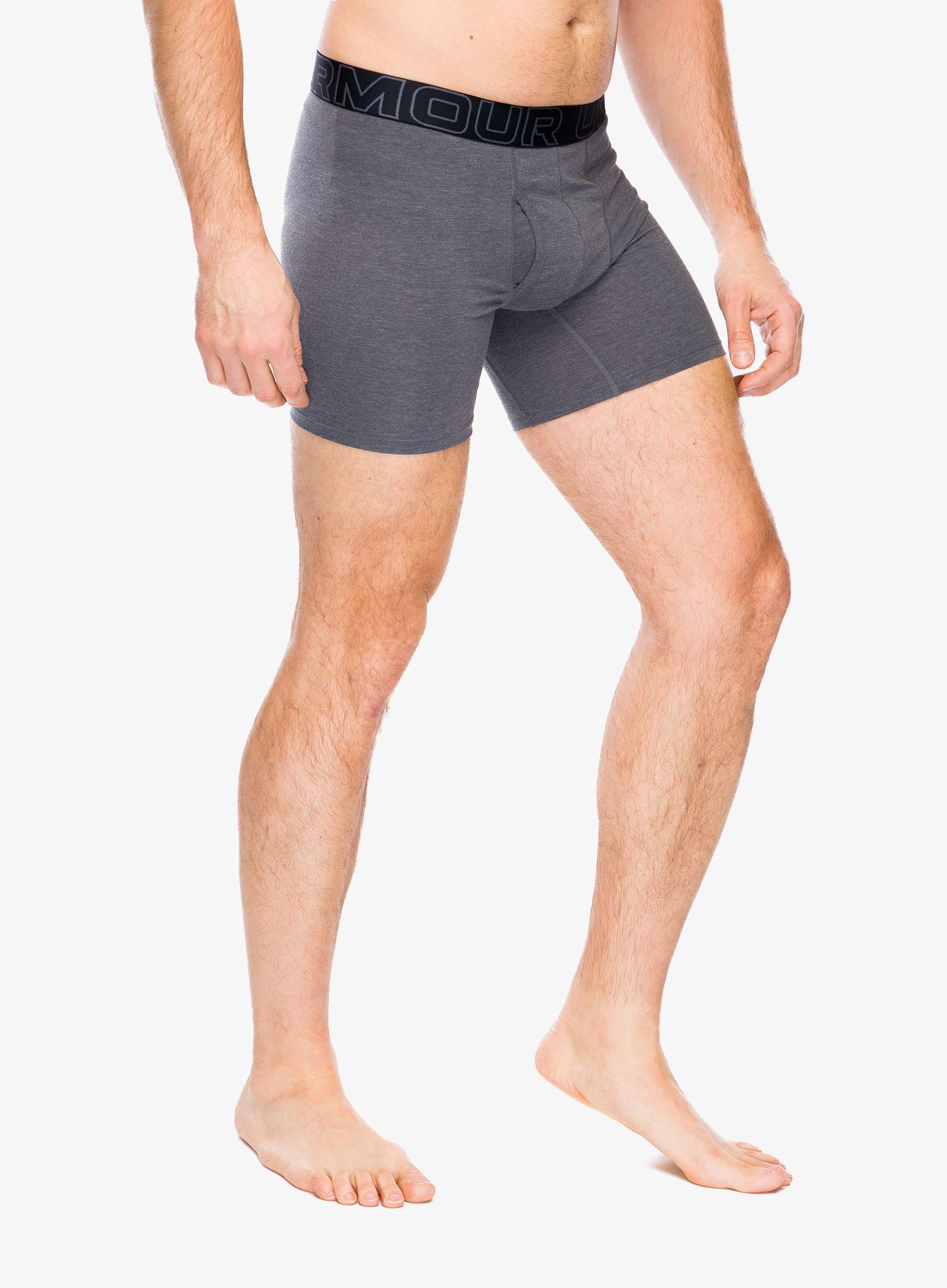 Funkční boxerky Under Armour Performance Cotton 6 in 3-Pack Boxerjock - castlerock full htr/red/steel