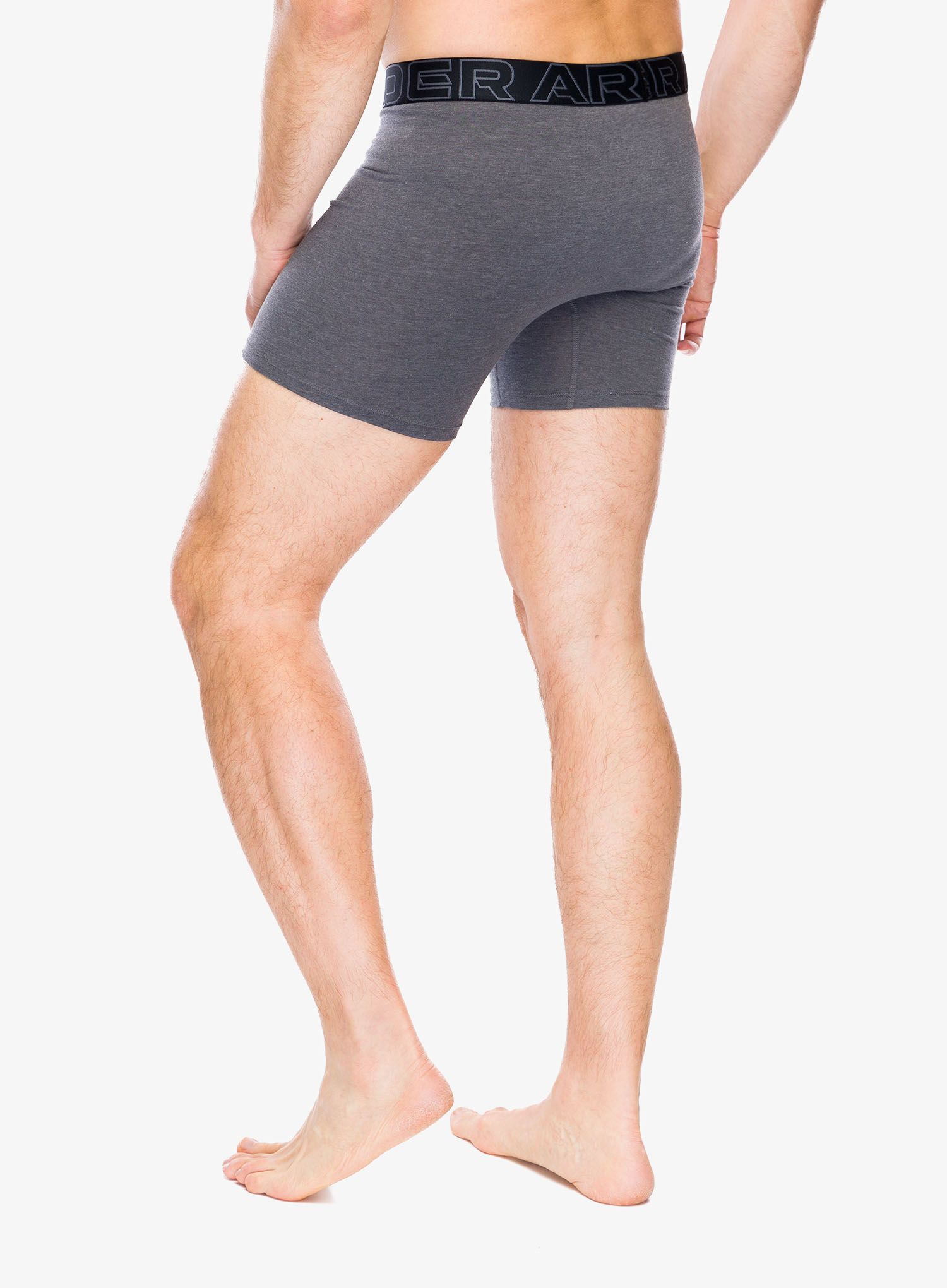 Funkční boxerky Under Armour Performance Cotton 6 in 3-Pack Boxerjock - castlerock full htr/red/steel