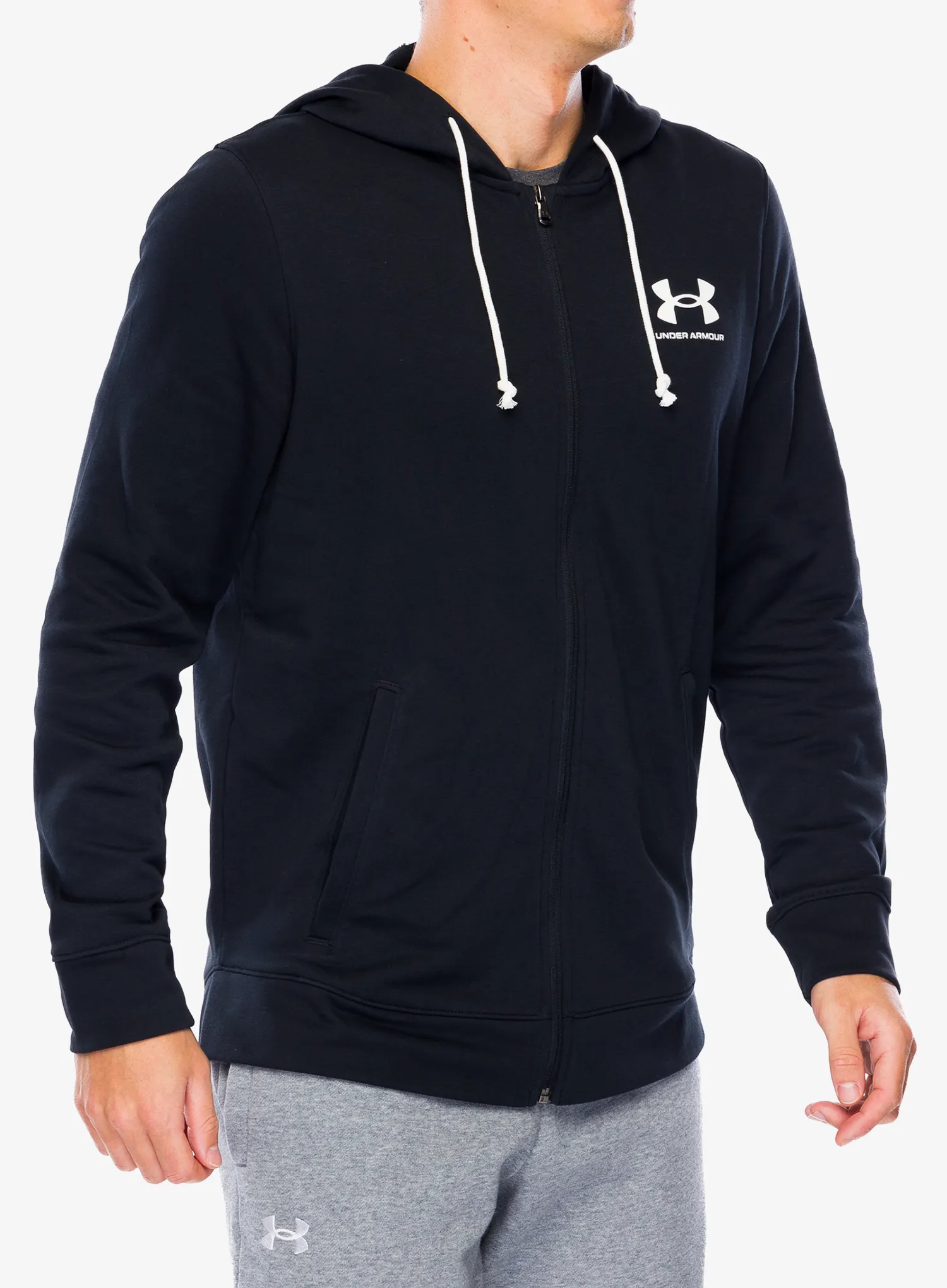 Mikina s kapucí Under Armour Rival Terry Full-Zip - black/onyx white