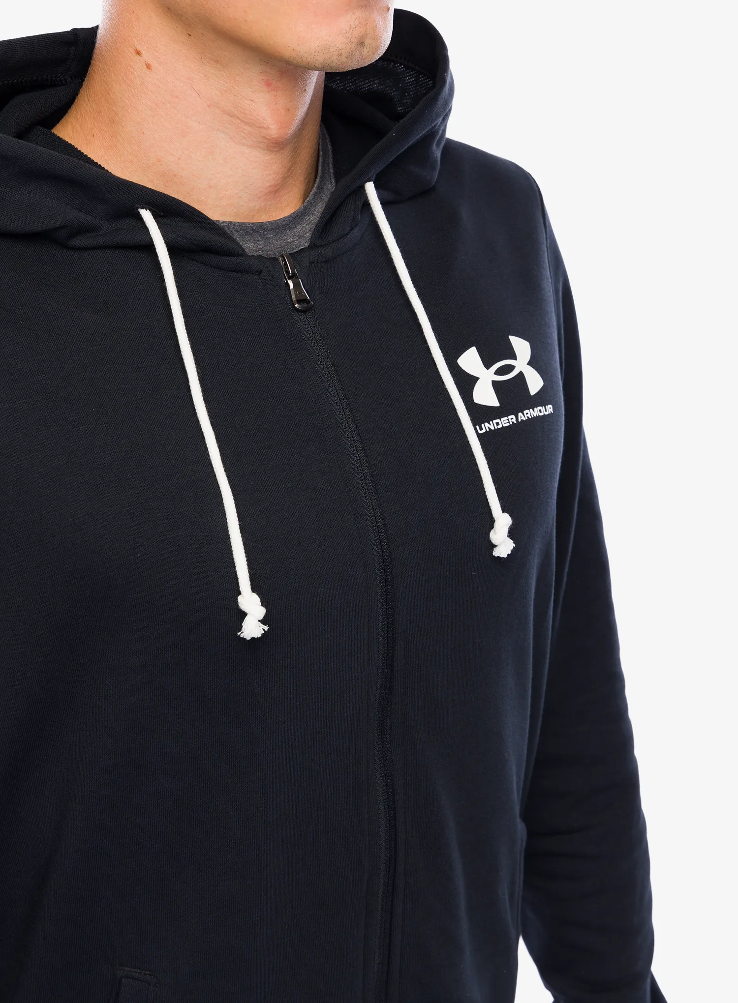 Mikina s kapucí Under Armour Rival Terry Full-Zip - black/onyx white