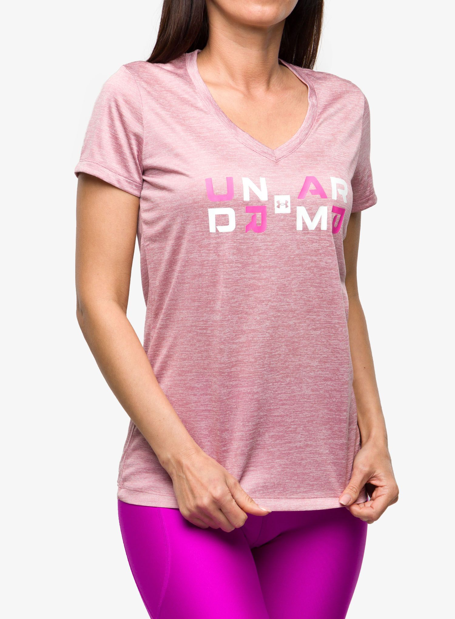 Dámské tričko Under Armour Tech Twist Graphic SSV - pink elixir/pink sugar/rebel