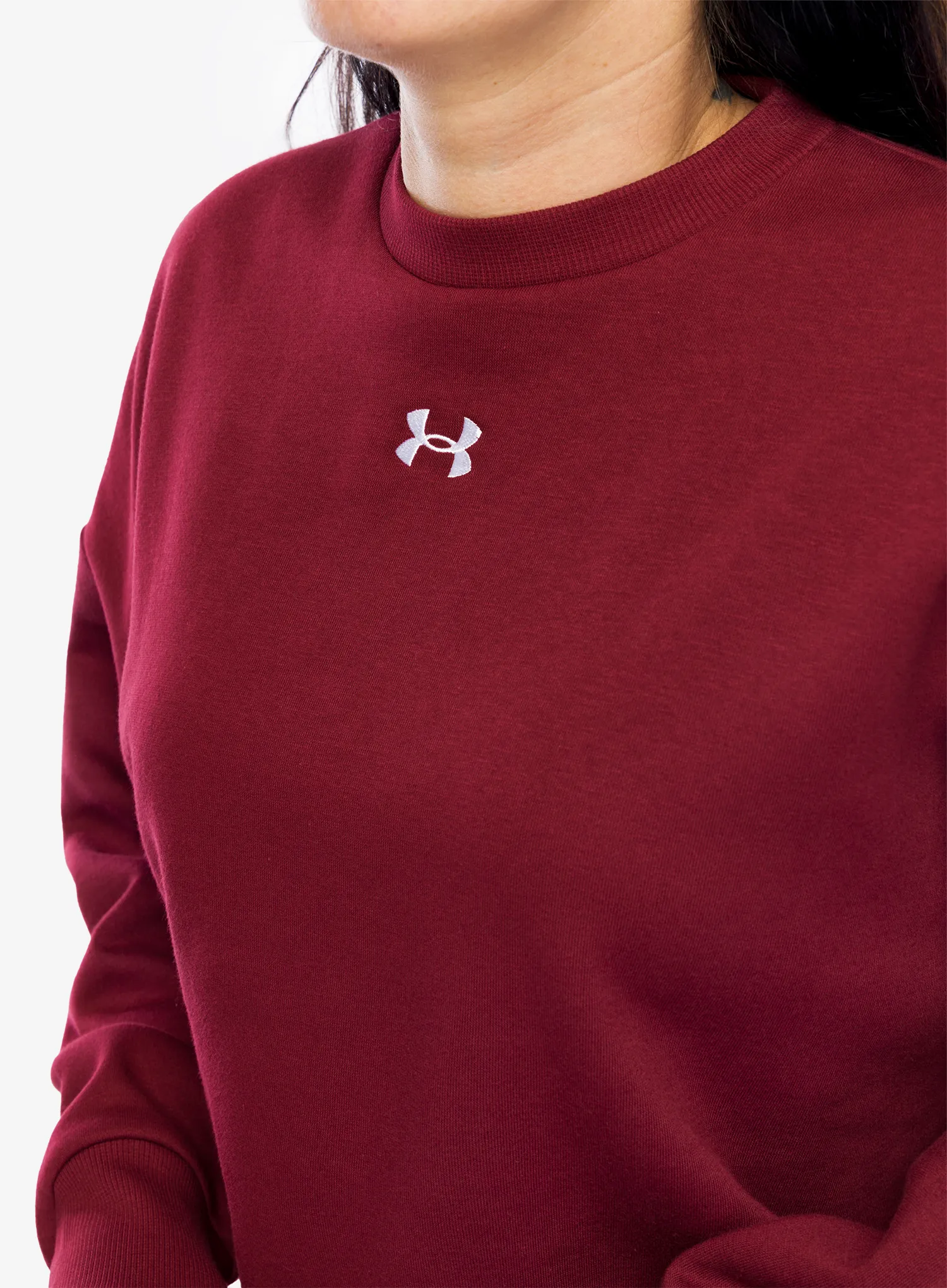 Dámská mikina Under Armour UA Rival Fleece Oversized Crew - cardinal/white