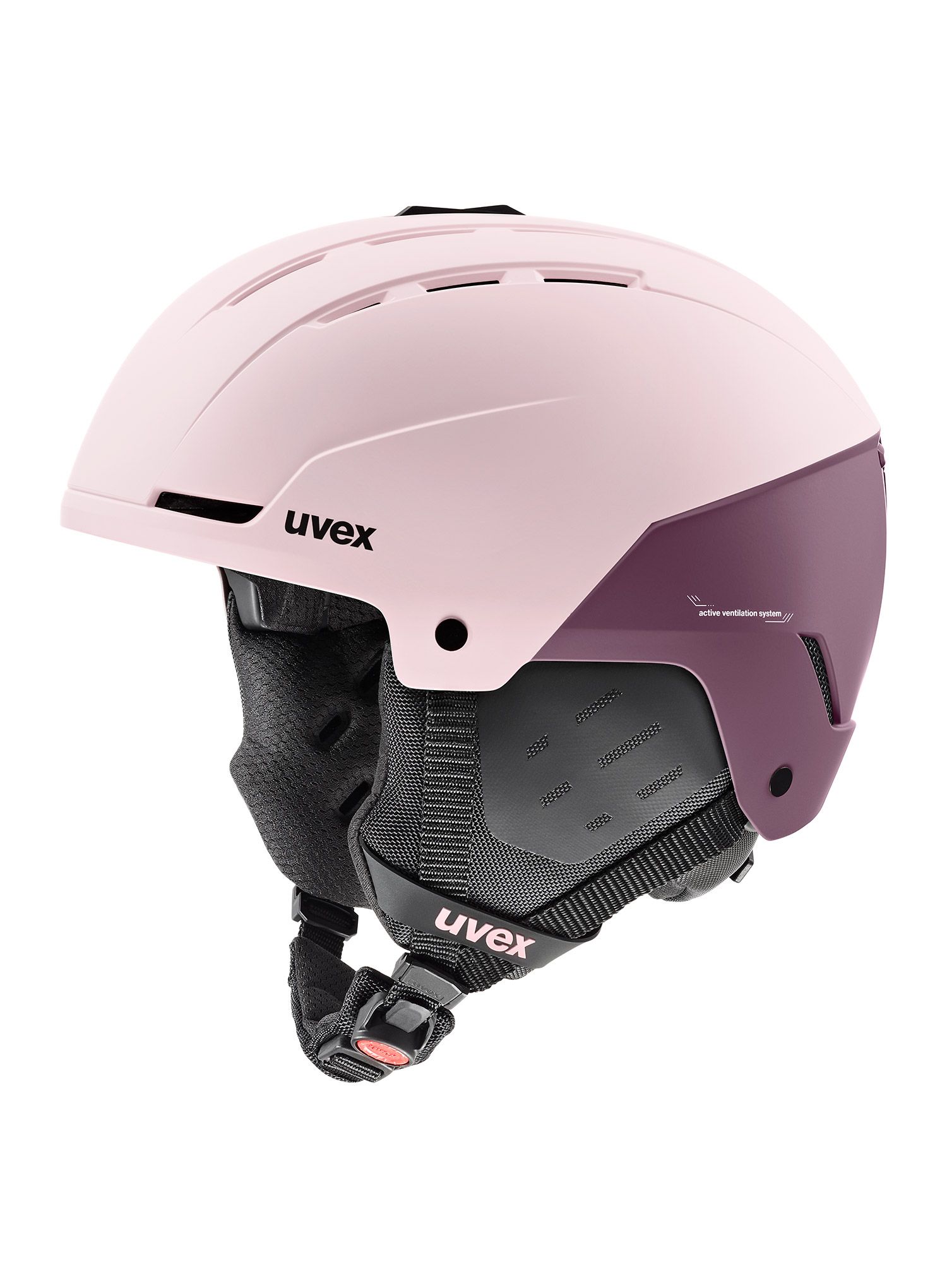 Helma na lyžování Uvex Stance - powder/plum matt