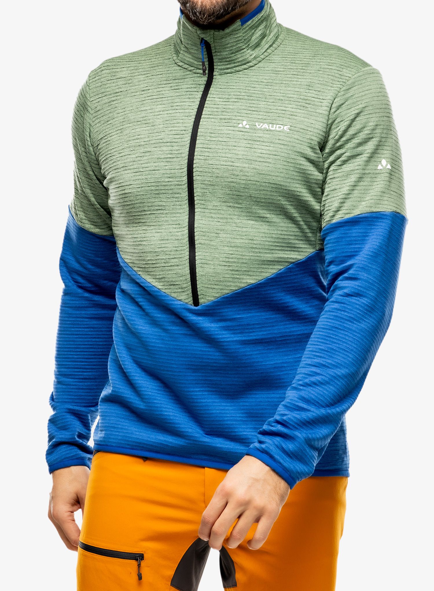 Fleece mikina Vaude Larice HZ Fleece Jacket - woodland
