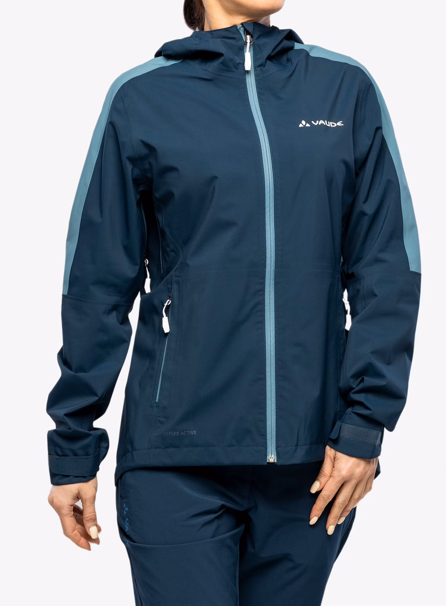 Dámská bunda do deště Vaude Moab Rain Jacket II - dark sea uni