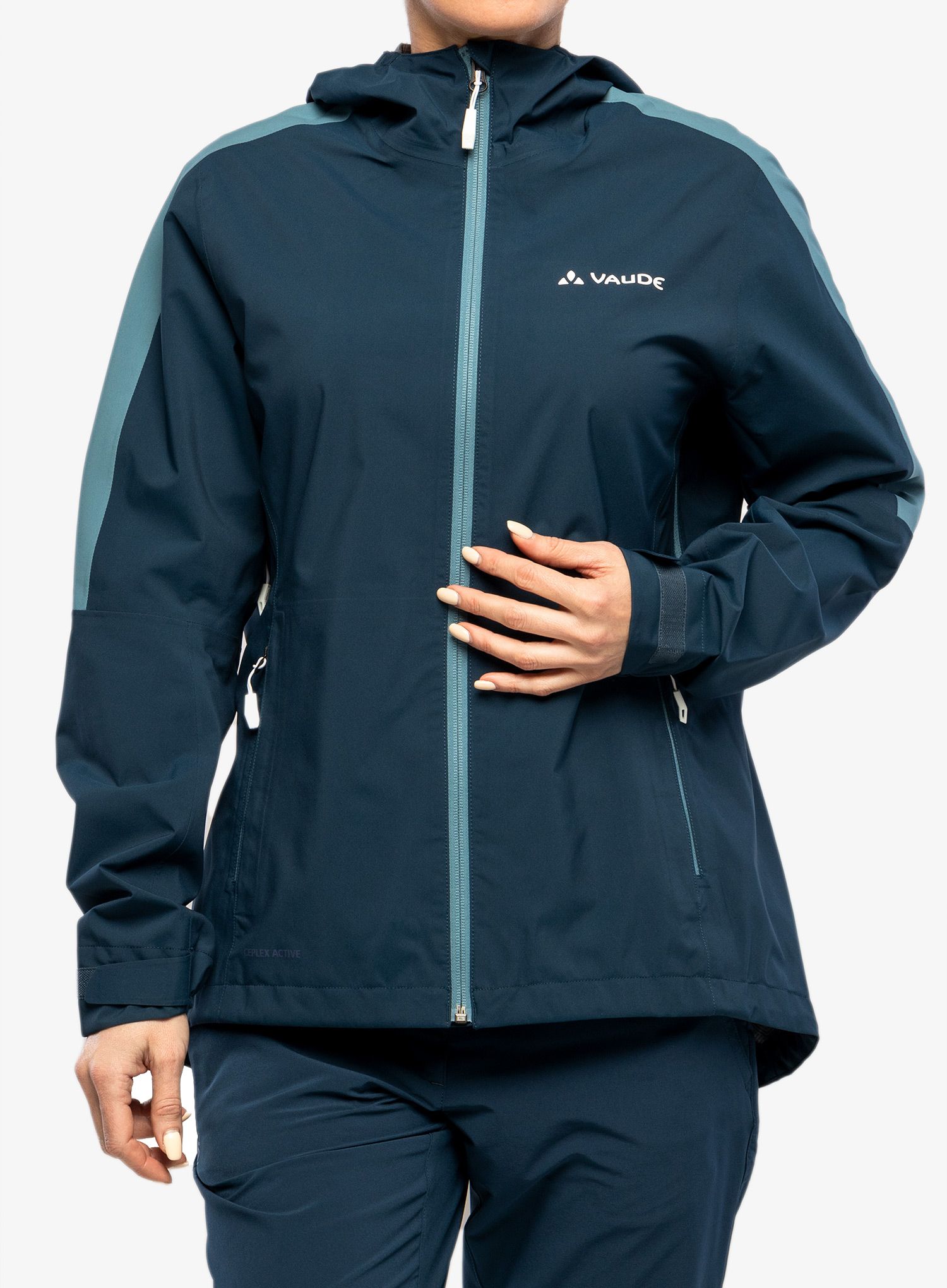 Dámská bunda do deště Vaude Moab Rain Jacket II - dark sea uni