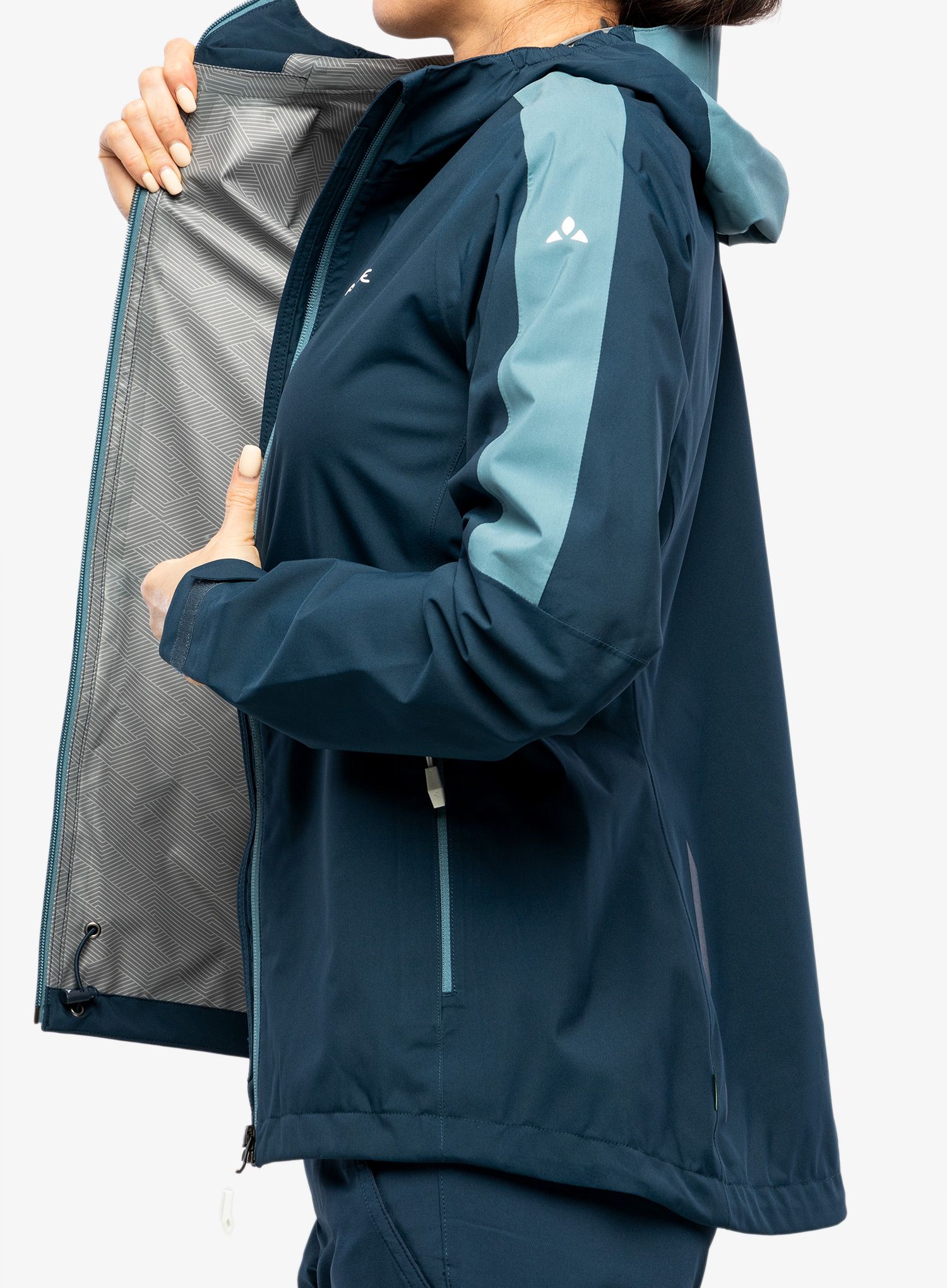 Dámská bunda do deště Vaude Moab Rain Jacket II - dark sea uni