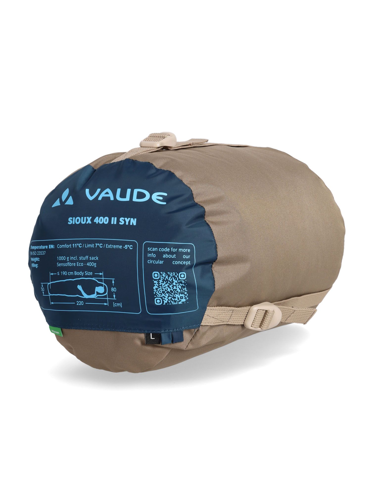 Spacák Vaude Sioux 400 II SYN (190 cm) - baltic sea