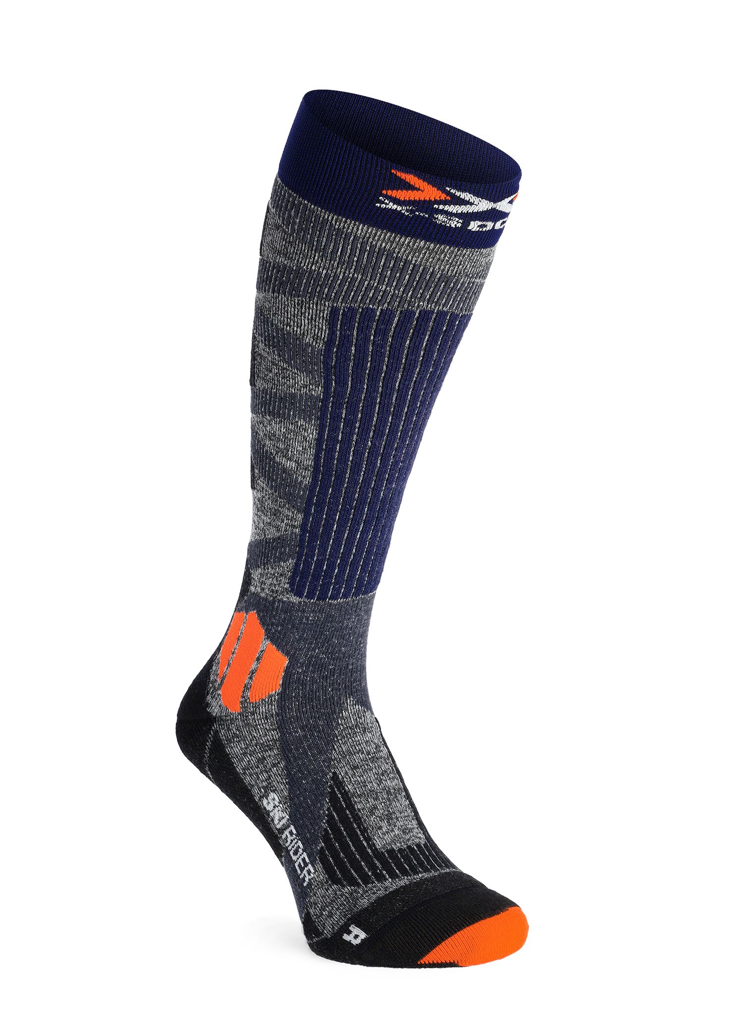 Lyžařské ponožky X-Socks Ski Rider 4.0 - stone grey/melange blue