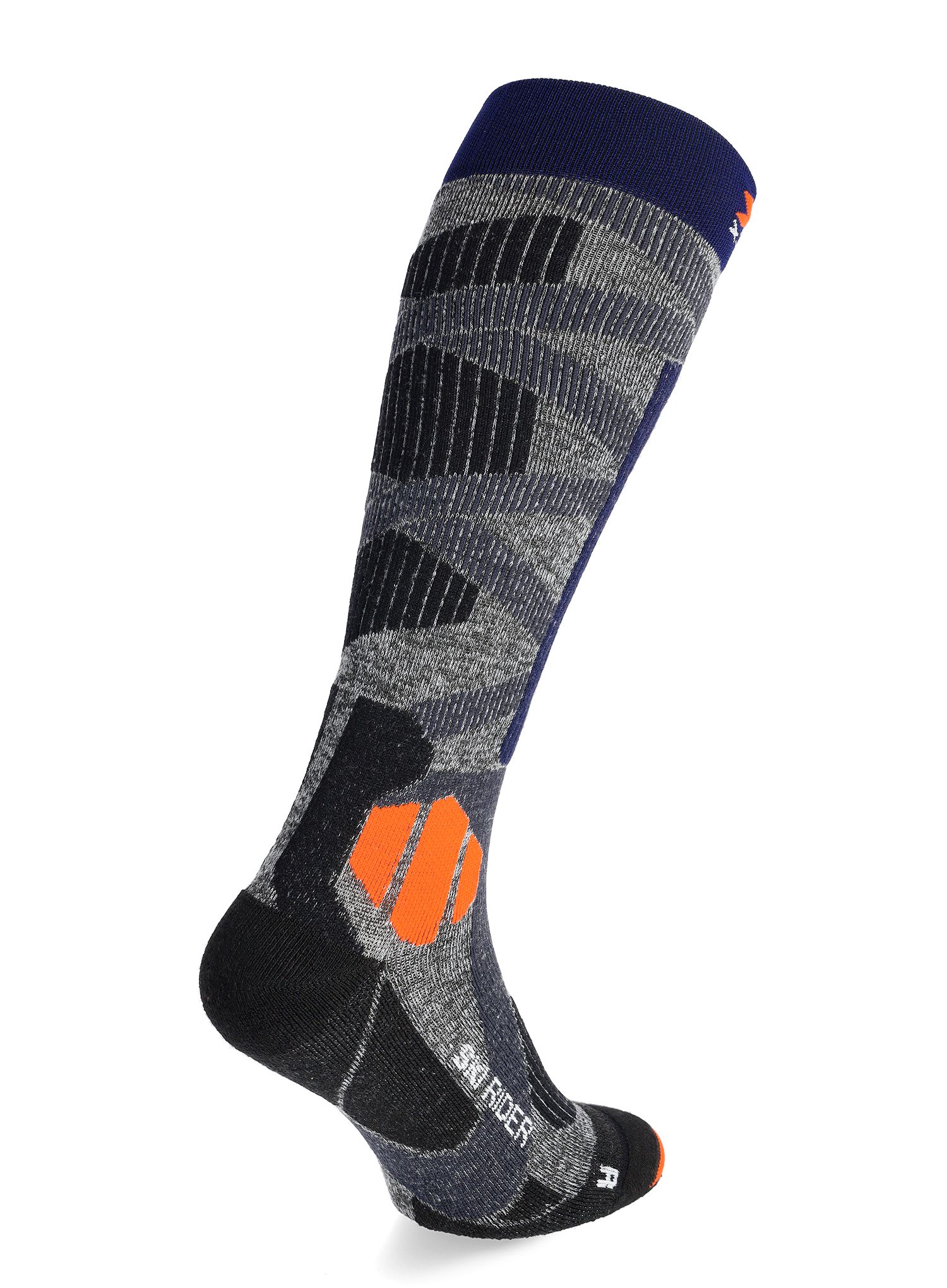 Lyžařské ponožky X-Socks Ski Rider 4.0 - stone grey/melange blue