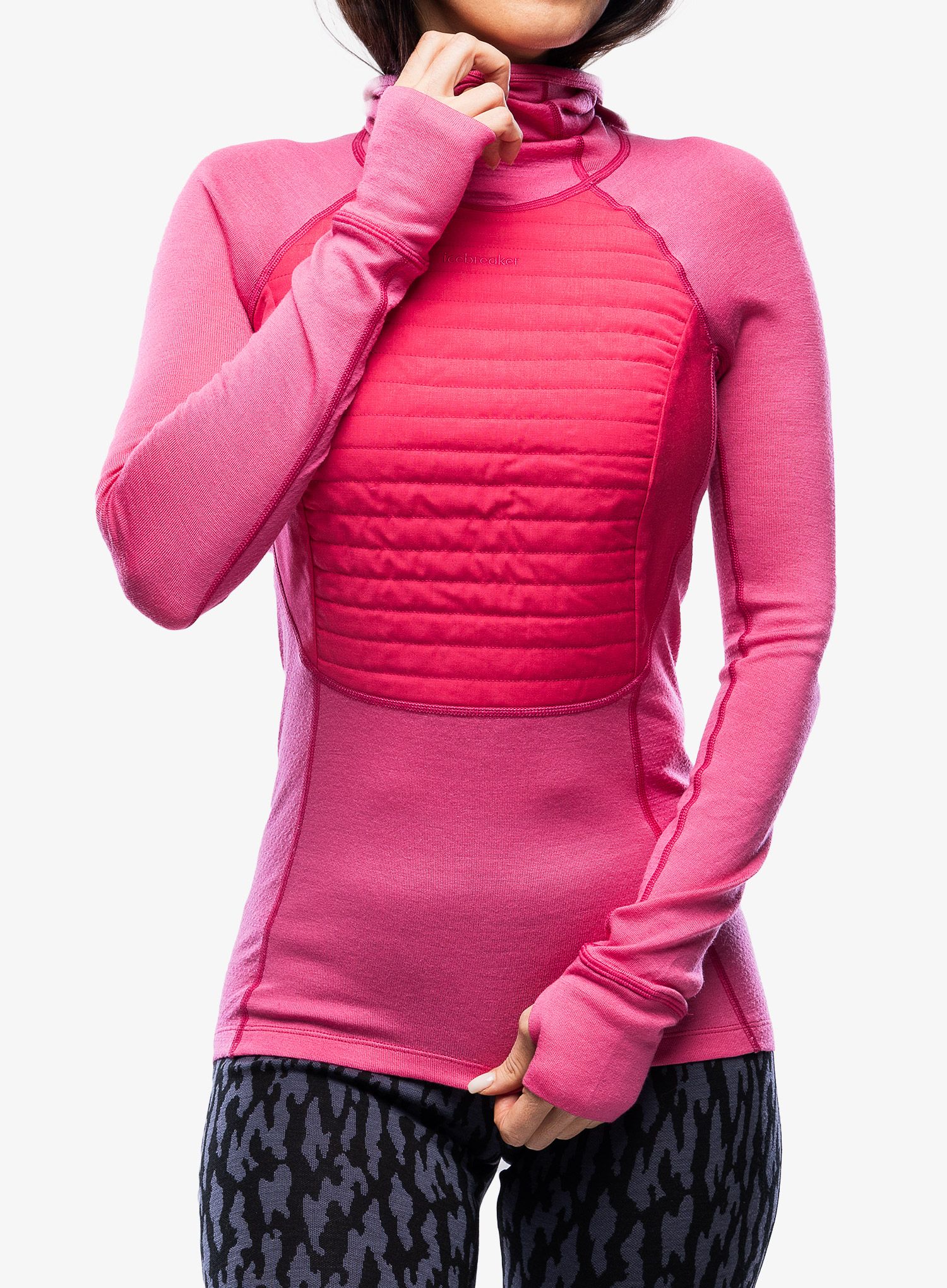 Dámská mikina Icebreaker ZoneKnit Insulated LS Hoodie - tempo
