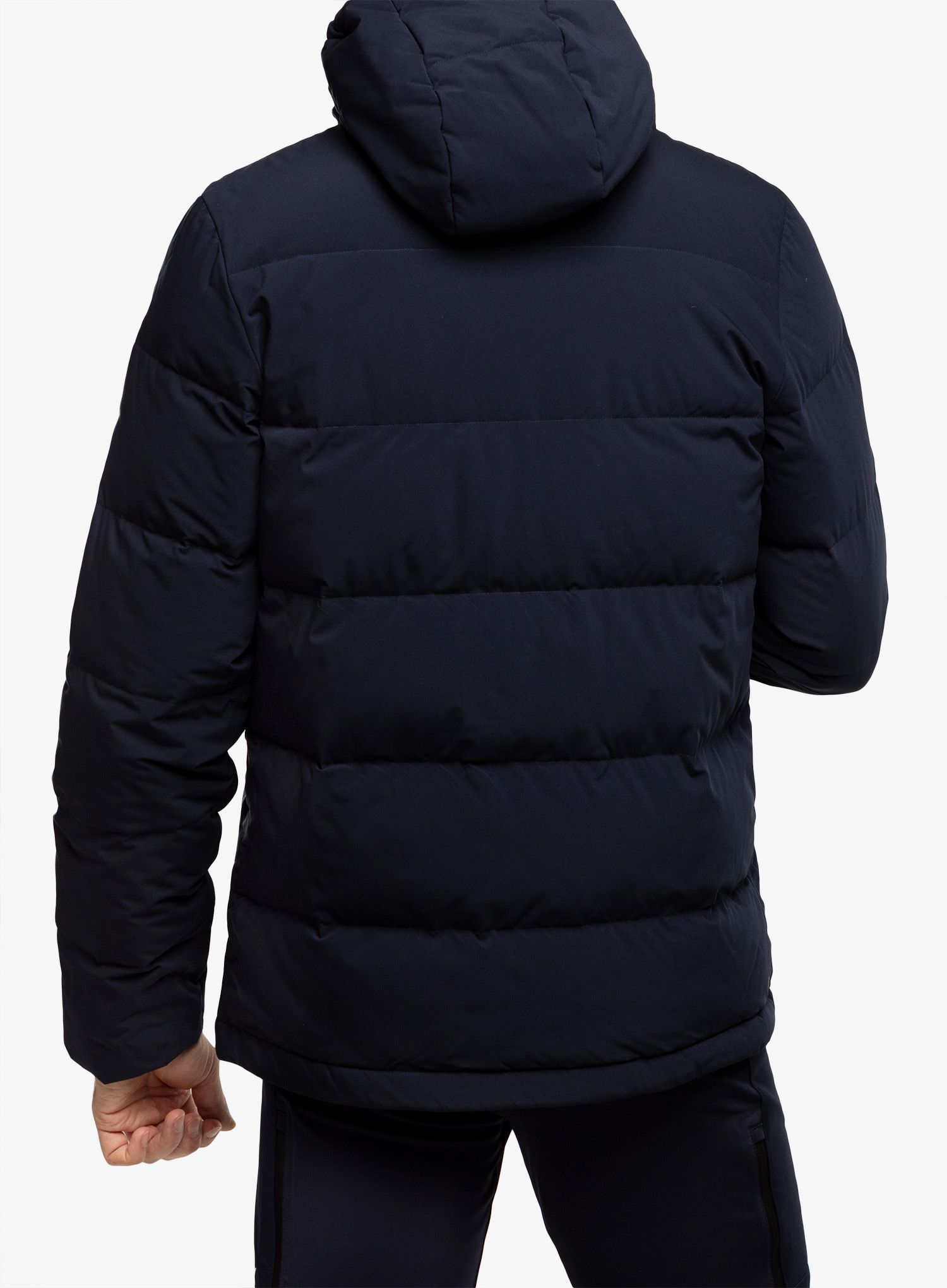 Péřová bunda adidas Helionic Hooded Jacket - legend ink
