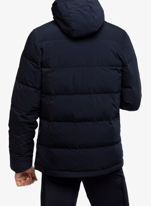 Péřová bunda adidas Helionic Hooded Jacket - legend ink