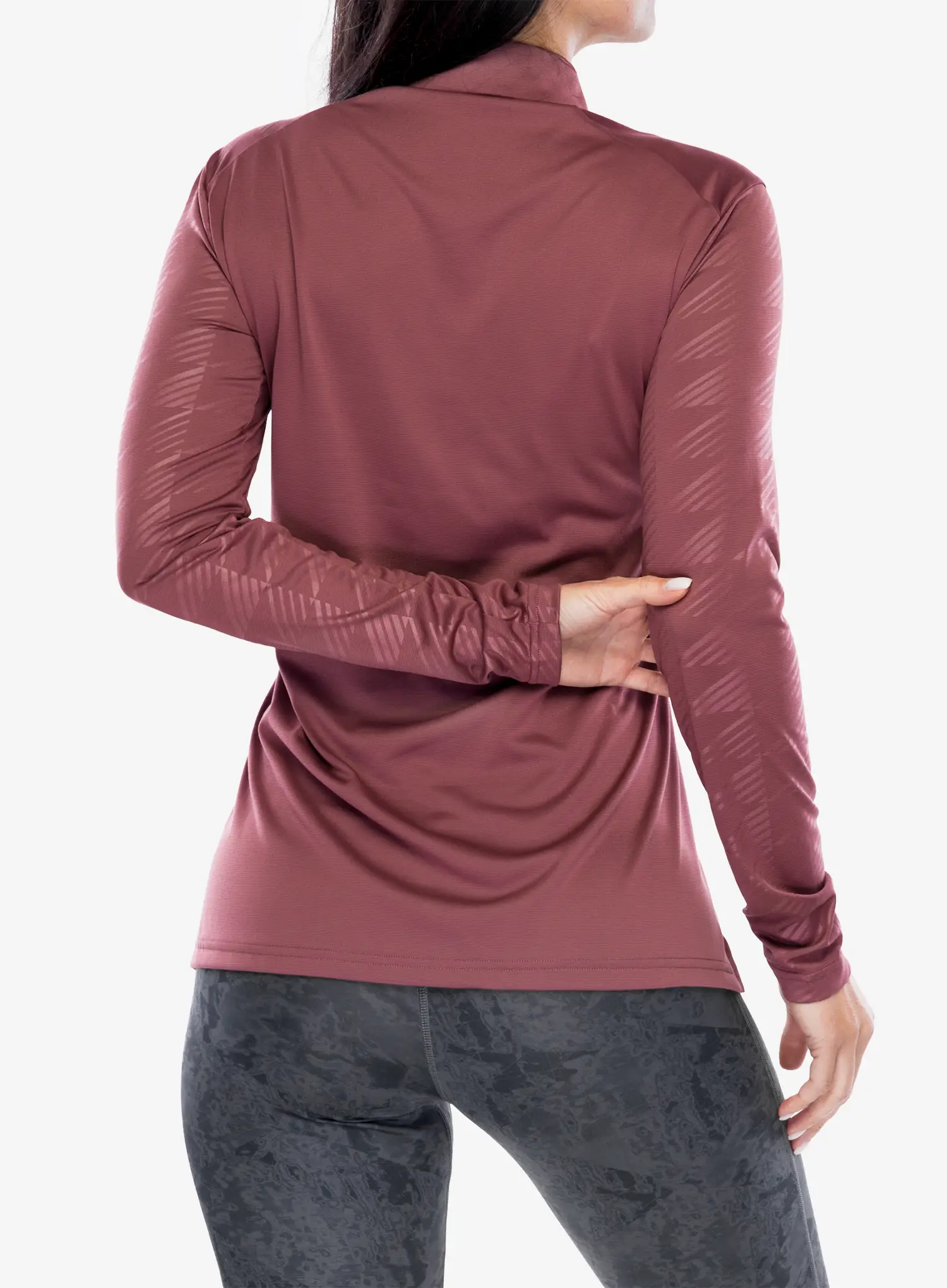 Dámská mikina adidas TERREX Multi Half-Zip LS Tee - quiet crimson