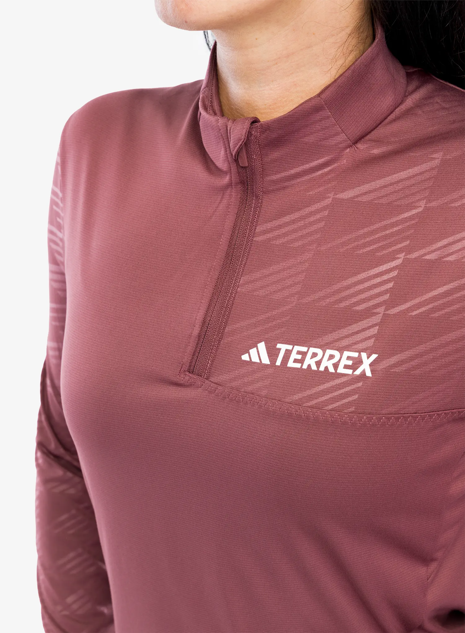 Dámská mikina adidas TERREX Multi Half-Zip LS Tee - quiet crimson