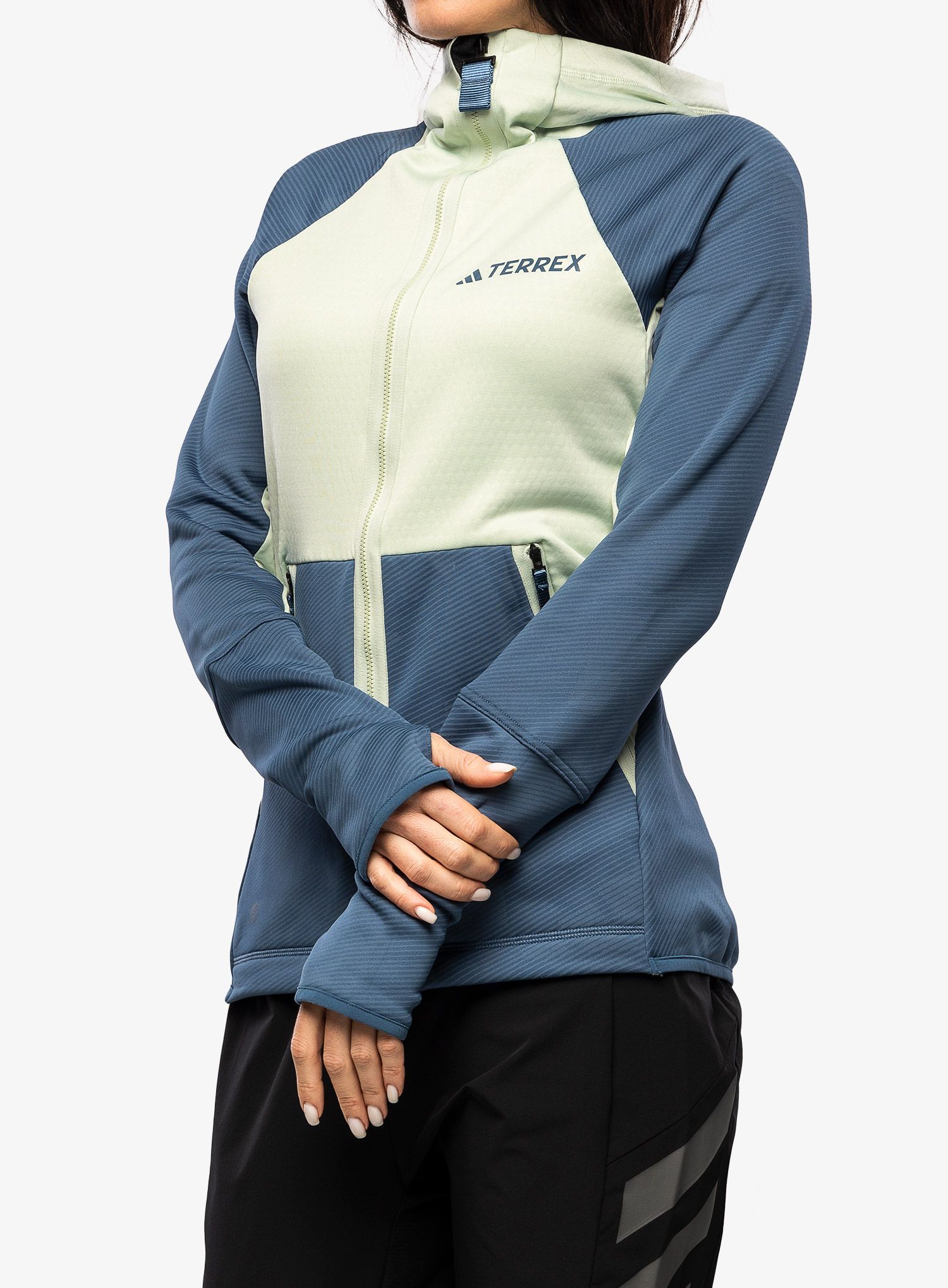 Dámská mikina adidas TERREX Tech Flooce Hooded - linen green/wonder steel