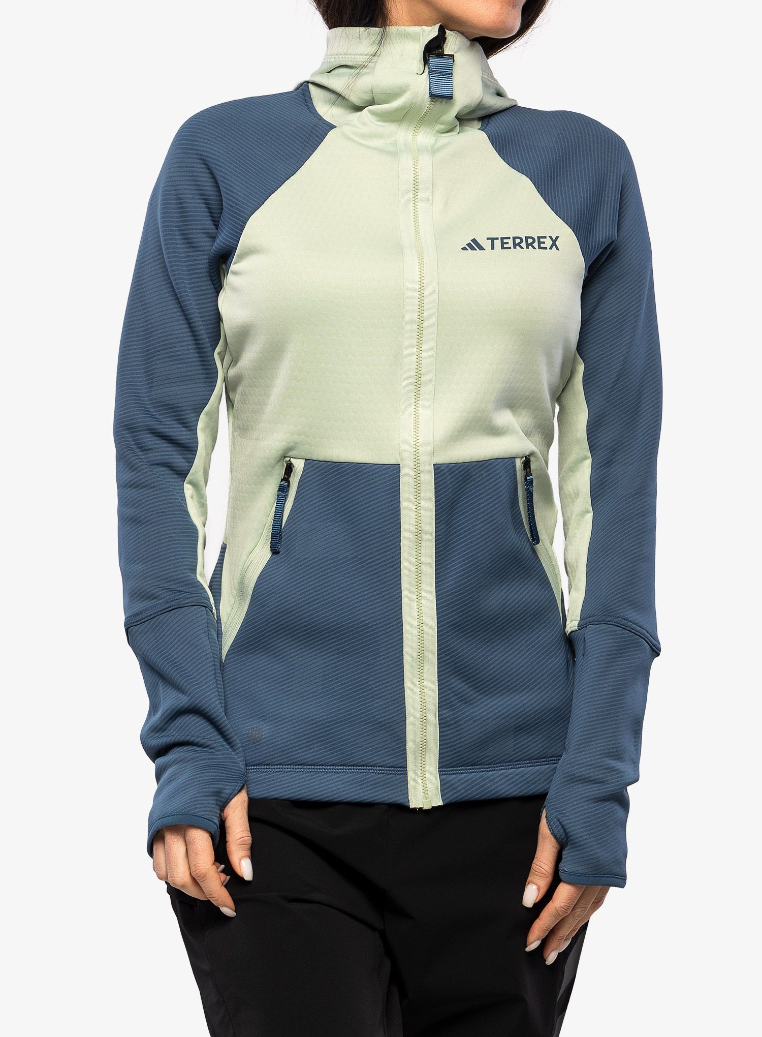 Dámská mikina adidas TERREX Tech Flooce Hooded - linen green/wonder steel