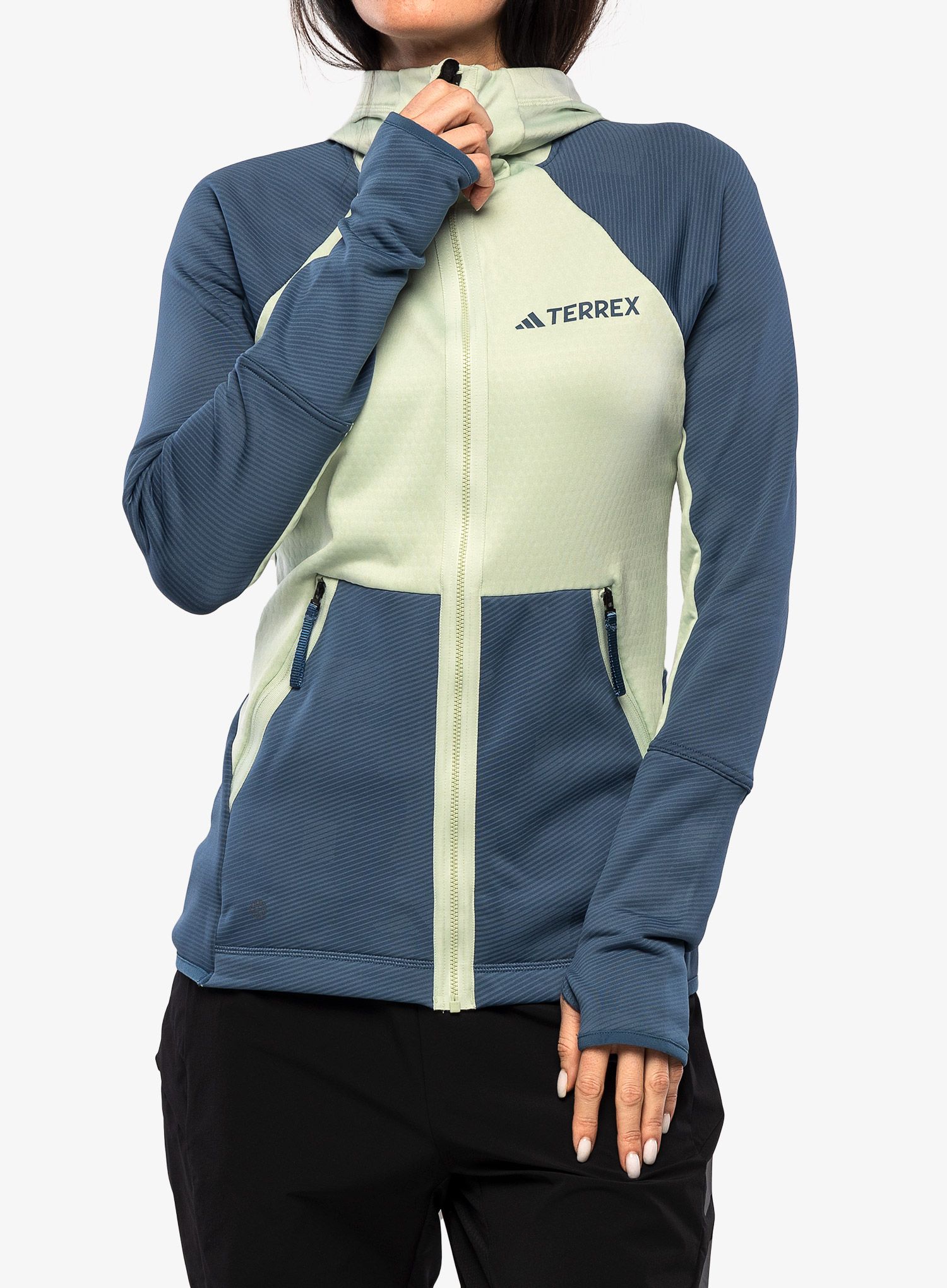 Dámská mikina adidas TERREX Tech Flooce Hooded - linen green/wonder steel