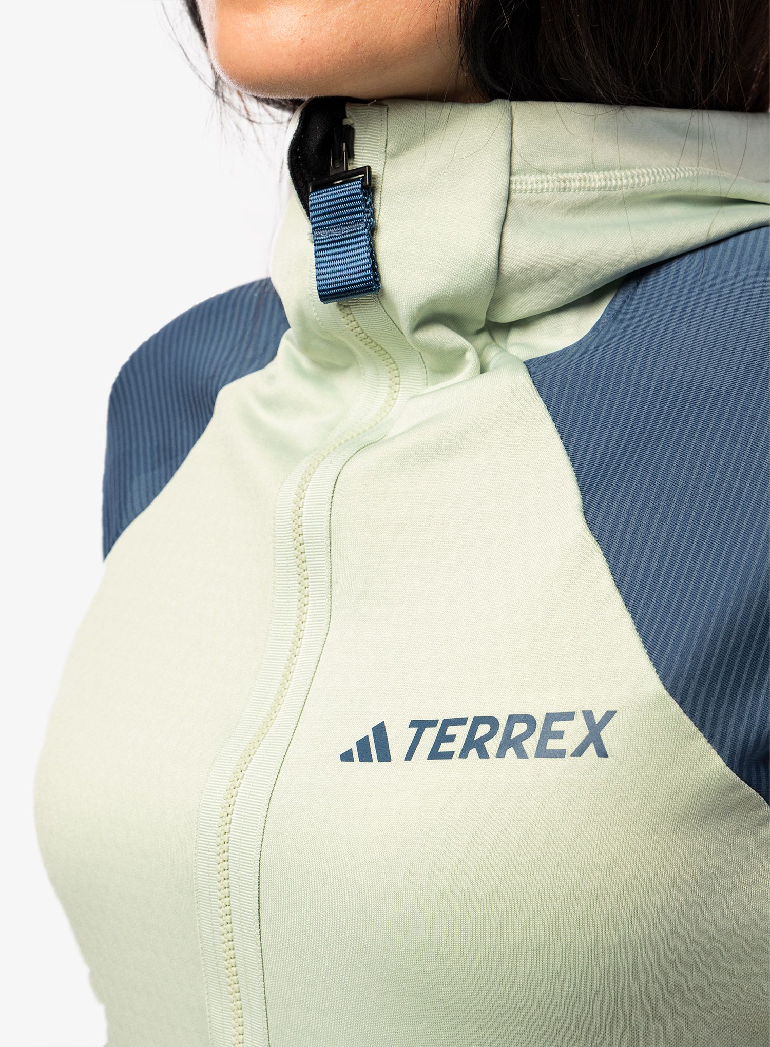 Dámská mikina adidas TERREX Tech Flooce Hooded - linen green/wonder steel